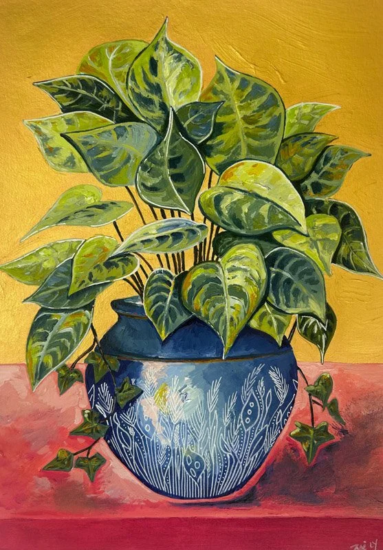 Greenery in Blue - Original acrylic painting (A3) available framed £250 and 20 limited edition giclee prints (A4) £40 unframed
