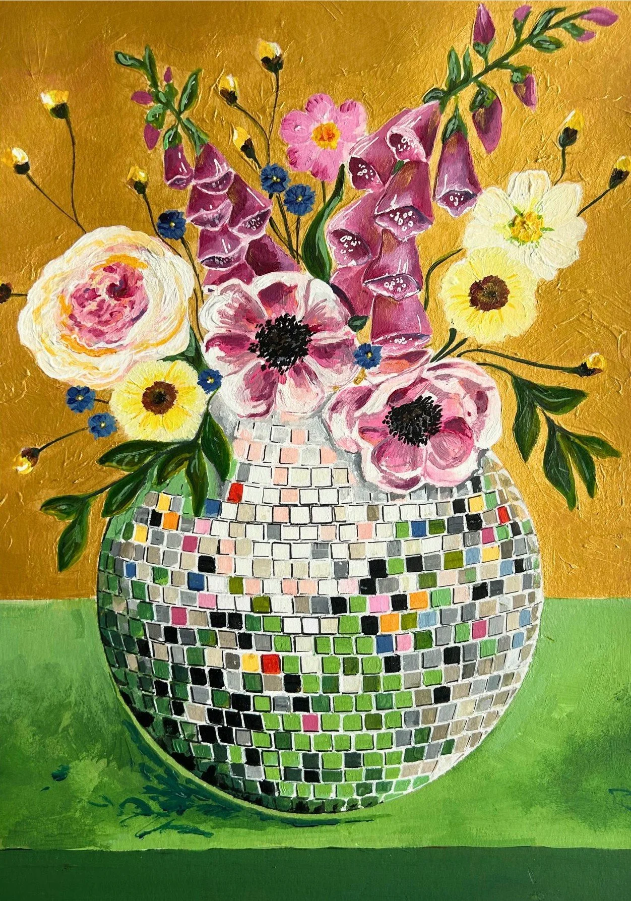 The Little Foxes Ball -  Original acrylic painting (A3) available framed £295 and 20 limited edition giclee prints (A4) £40
