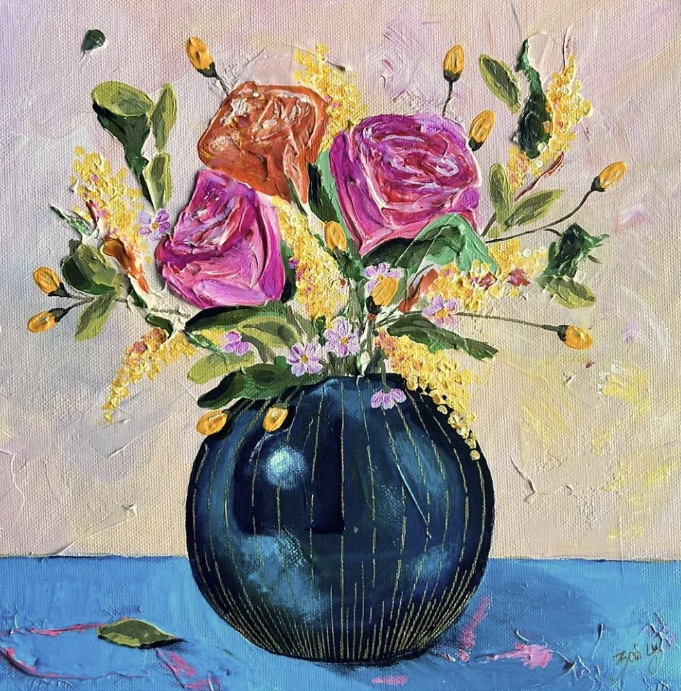 Garden of Roses- Original acrylic painting on canvas £90 unframed- SOLD
