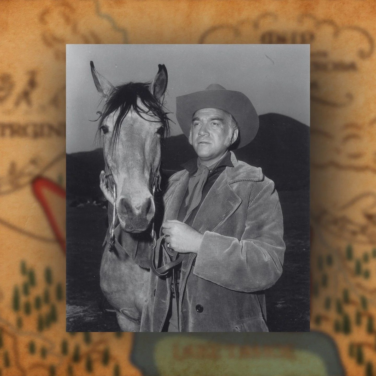 A rather regal photo of Lorne Greene with his horse "Buck" on Bonanza. Lorne later purchased Buck (who's actual name I believe was either Danny or Dunny) when the series ended, and the horse lived until 1992 — an unusually long lifesp