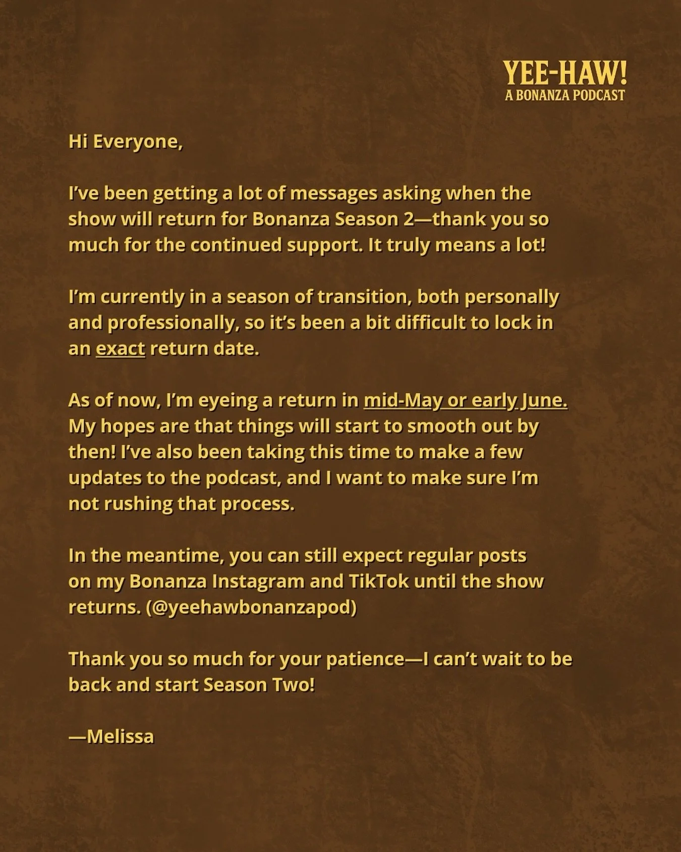 Show update. 🤎

#bonanza #westerntv #cartwrights #yeehawbonanzapod #michaellandon