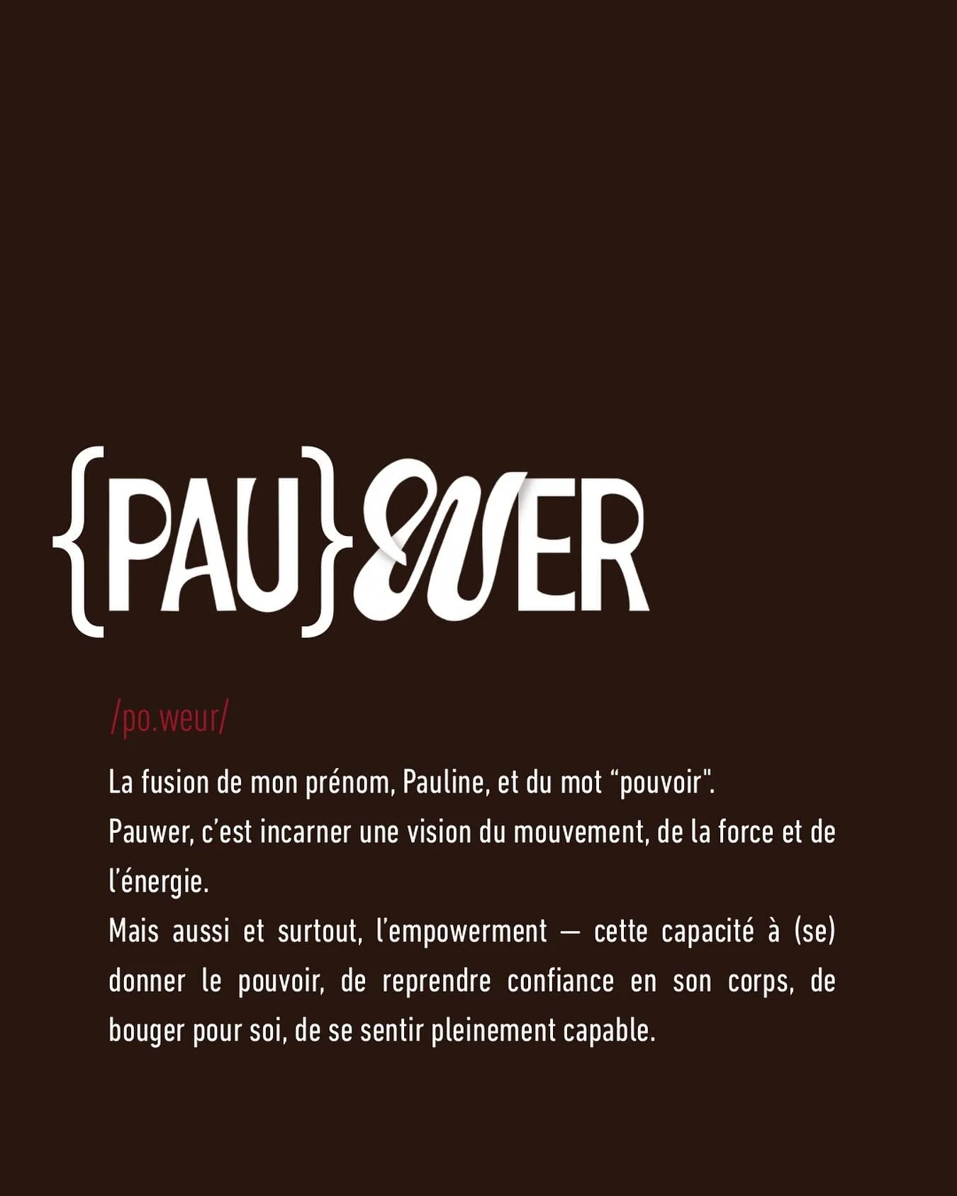 Pauwer, c&rsquo;est plus qu&rsquo;un nom c&rsquo;est une intention. 

C&rsquo;est un espace pour te sentir fort&middot;e, libre et capable, dans ton corps et dans ta t&ecirc;te.

Pr&ecirc;t&middot;e &agrave; nous rejoindre ? 🤎