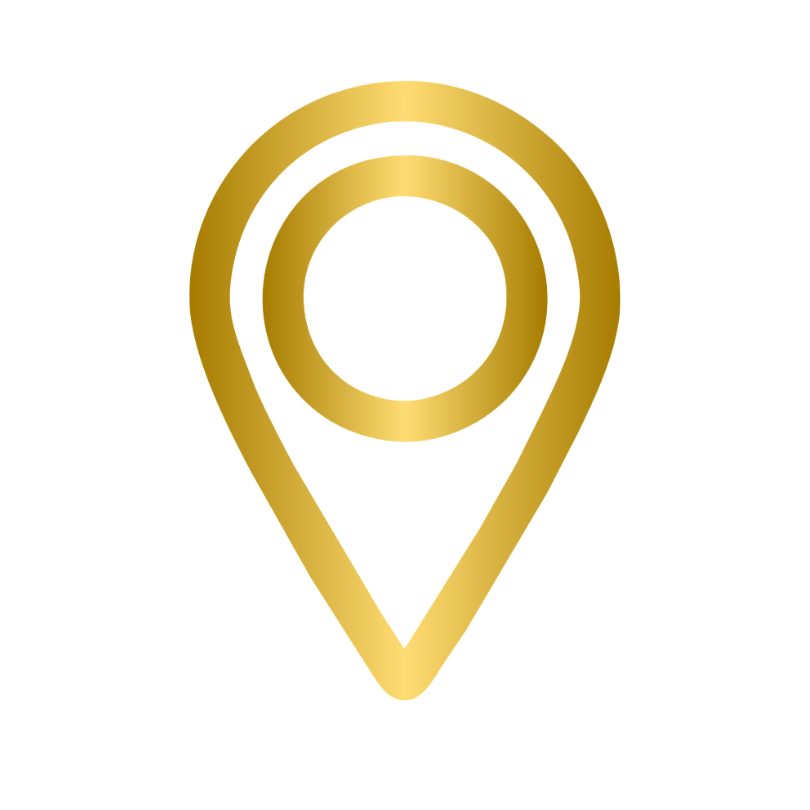A gold map location pin icon