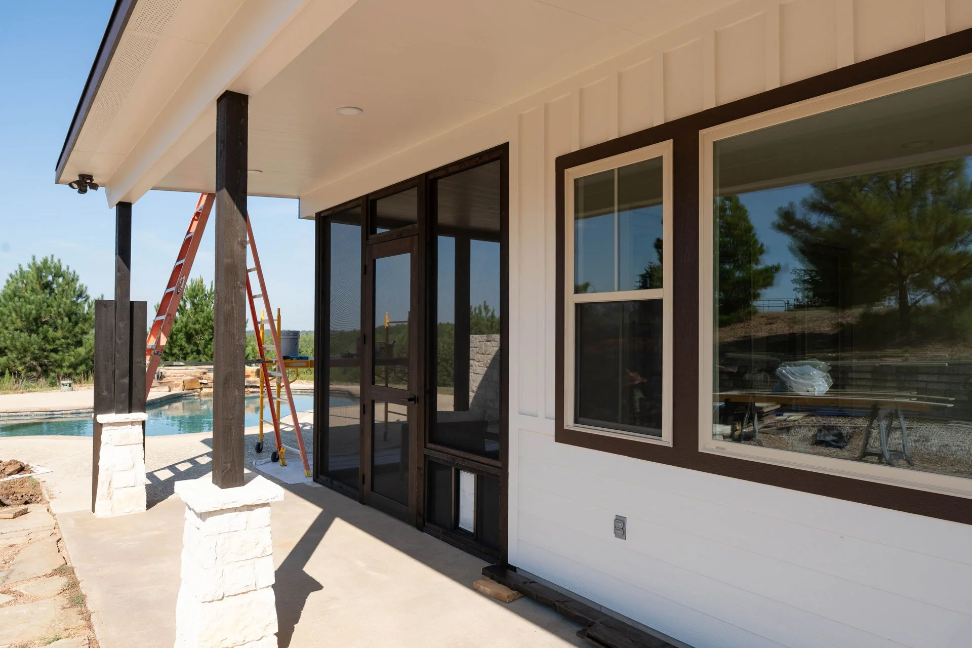 Columns and Screened Porch Entry