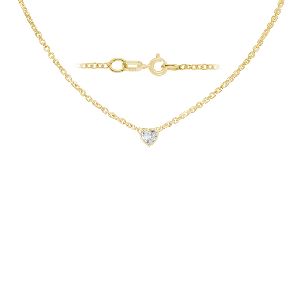 Heart Bezel in 14K Cable Necklace