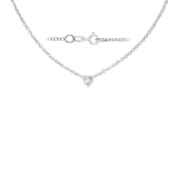 Heart Bezel in 14K Cable Necklace