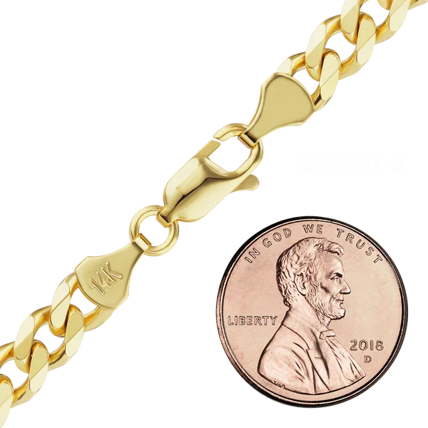 Hollow Curb Necklace in 14K Yellow Gold 4.2mm