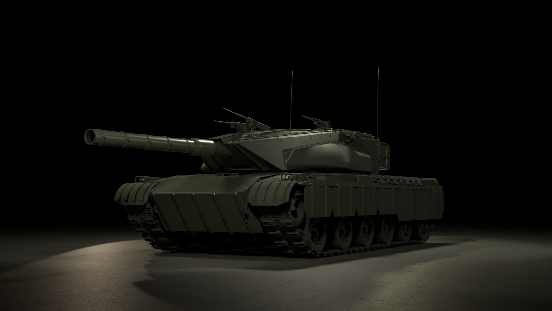 70s 80s Prototype Main Battle Tank Low-poly 3D model