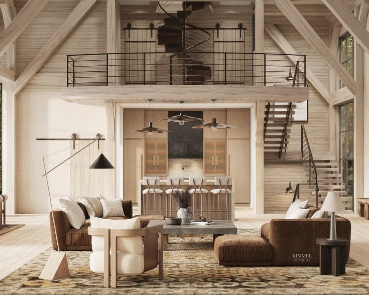 Timber Frame Barn House Interior _ Warm, Layered Living.jpeg