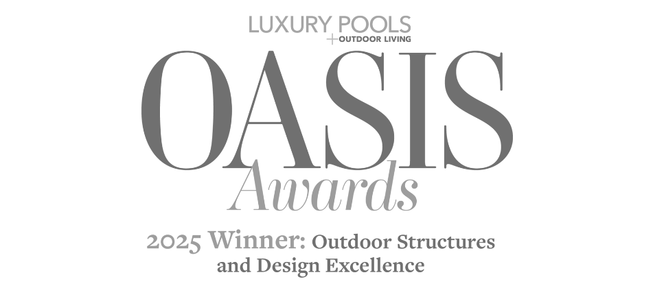 Oasis Awards 2025 Winner Badge: Kimmel Interiors award for luxury pools, outdoor structures, and design excellence.