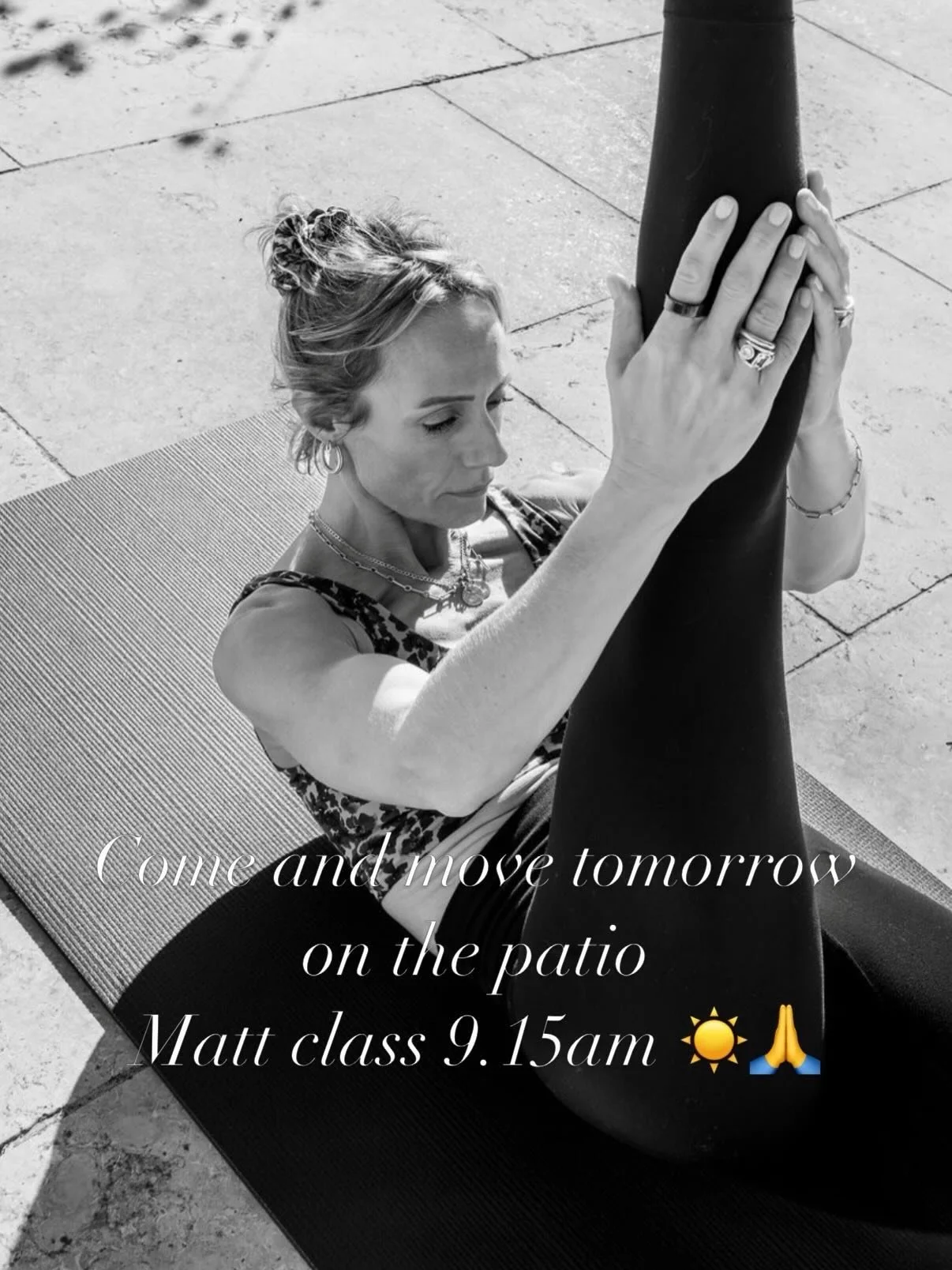 Mat class on the patio Friday 9.15am come and move in the sun ☀️ ✨💛 #pilates #matpilates #moveyourbody #wellnes #reformerpilates