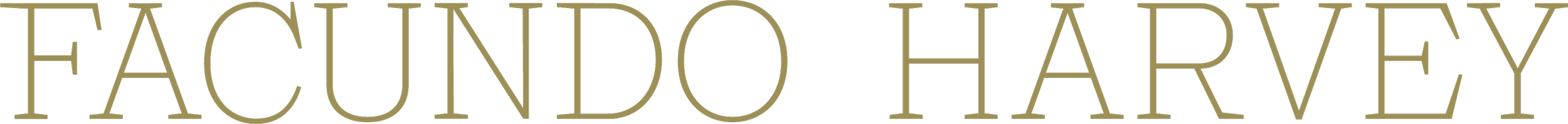 The image features the name 'FACUNDO HARVEY' displayed in large, stylized text.