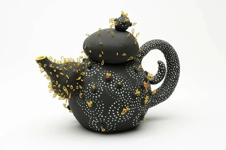 My New England roots must be showing, in that I enjoy a &ldquo;good cup of tea&rdquo; but only if it has been brewed in a well prepared teapot. None of that bag in cup of microwaved water for me.
Thus my fixation in sculptural teapot years&hellip;.
T