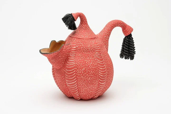 My Father Was A Shriner, teapot.2006. Another ceramic sculpture I could never part with. Inspired by my father&rsquo;s Shriner hat-which he allowed me-when I was an especially good little girl-to wear. His hat, now in my possession, a cherished famil