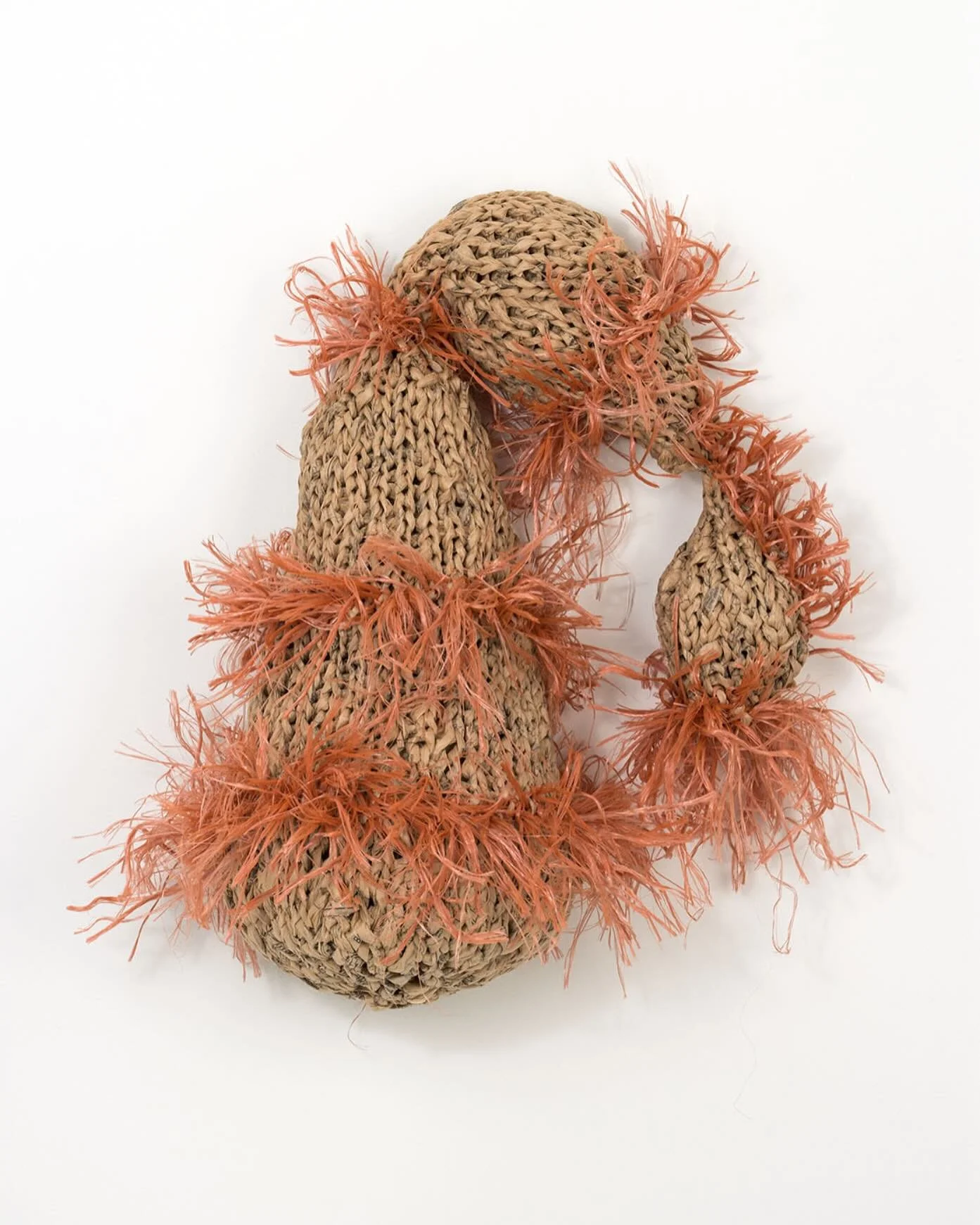 SHAKE IT UP BABY!!!!!! That is what I felt when combining 2 disparate materials of factory discard dressmaker&rsquo;s pattern tissue and salvaged mulch baling cord. I finger knit the thin paper strips without use of any tool and hooked the cording in