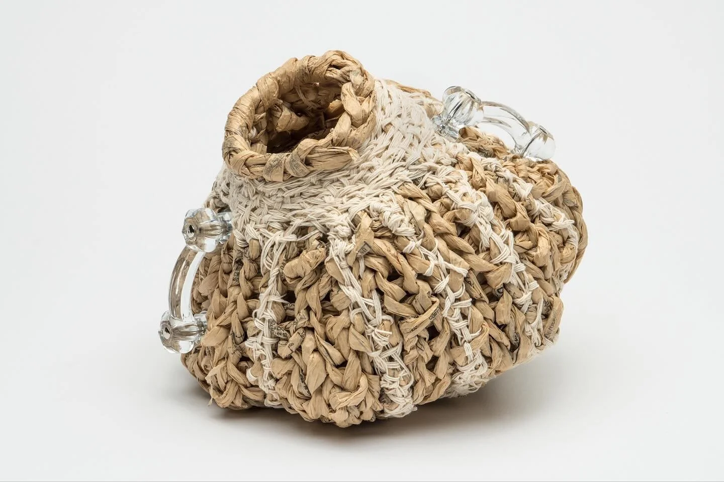 May I introduce you to &ldquo;Regal&rdquo; 9&rdquo;H x12&rdquo;W x12&rdquo;W. Her humble pauper beginnings of factory discard dressmaker pattern tissue and weaving mill end fiber came together in my studio and were crowned with vintage inspired glass