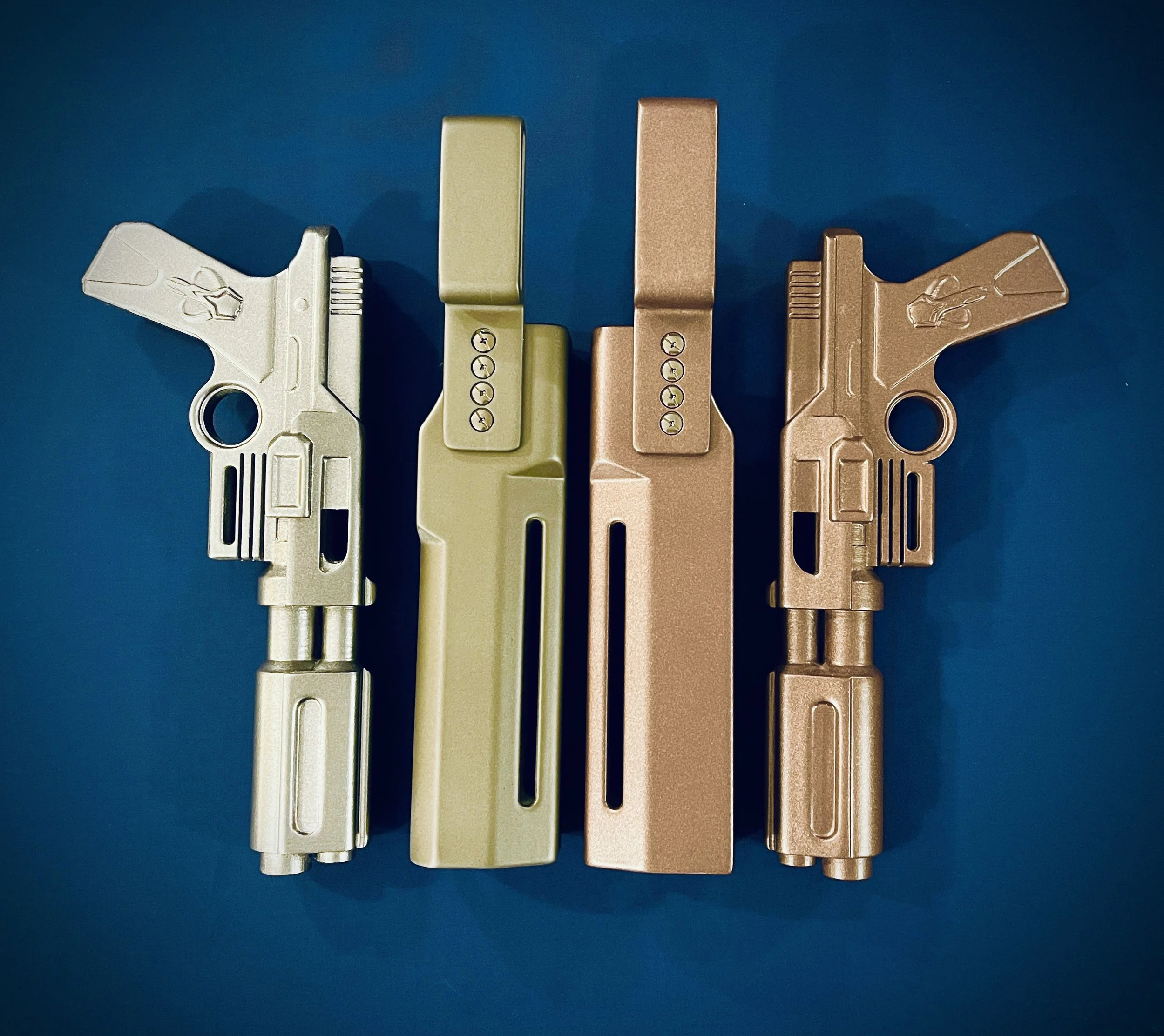 3D Printed from STL File Blasters for Mandalorian cosplay.
