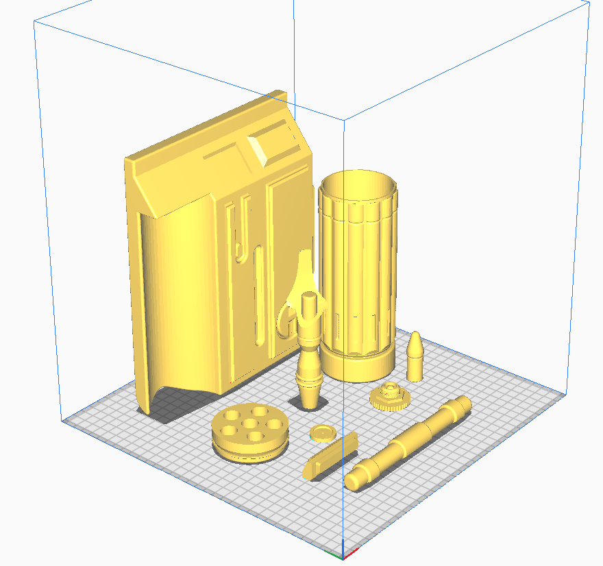 3D rendered yellow Cosplay Backpack with missile launcher.