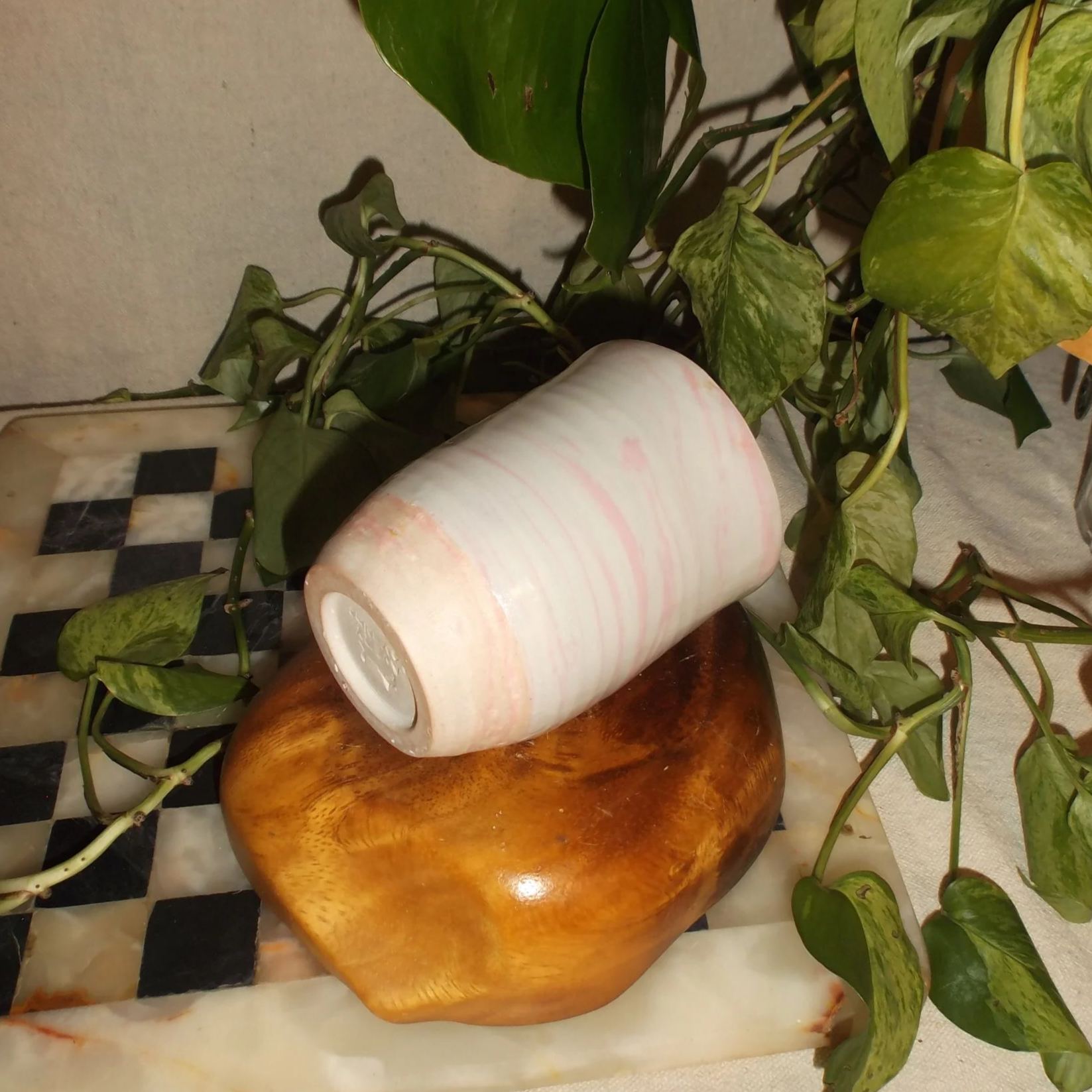 marbled pink tall cup