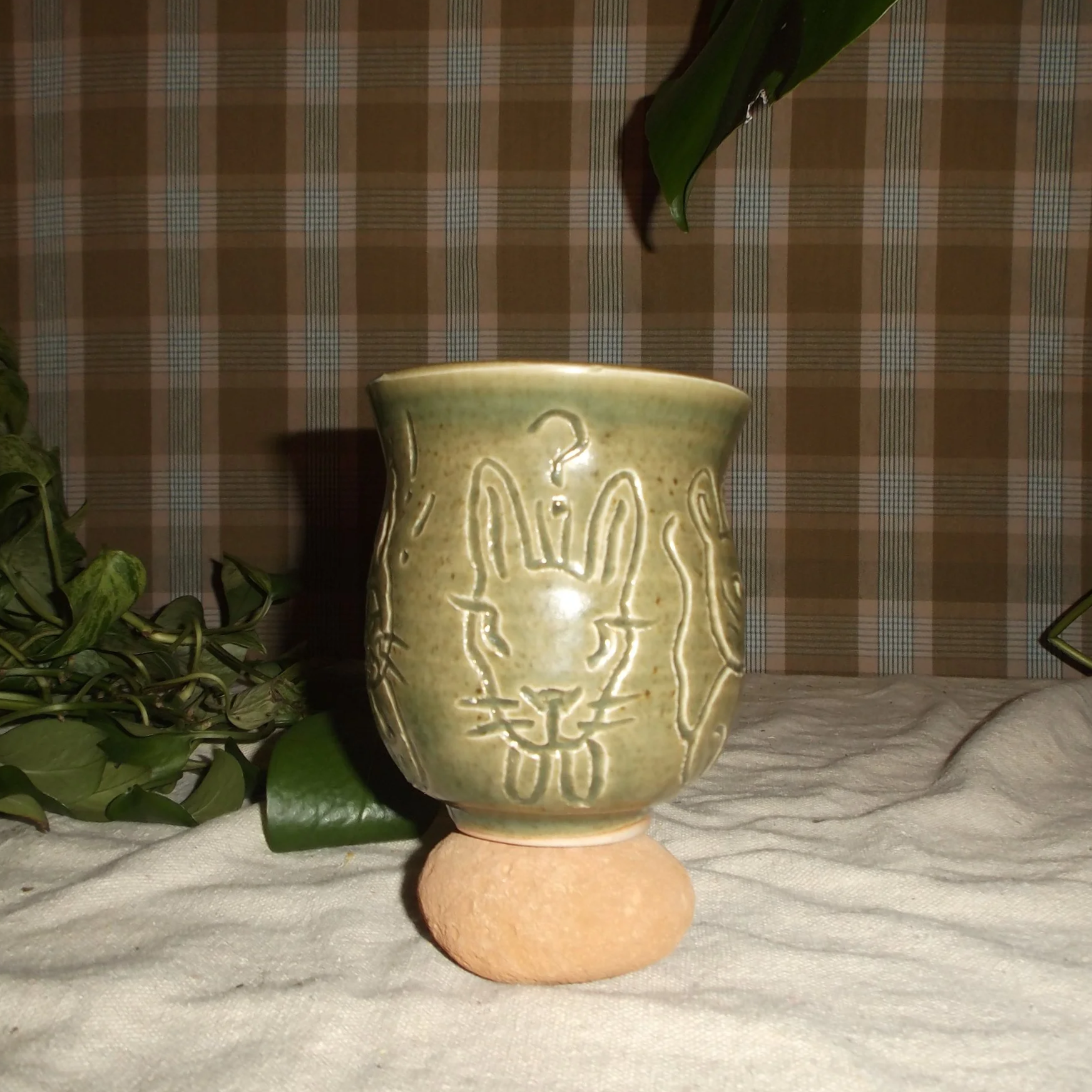 silly animals sgraffito mug