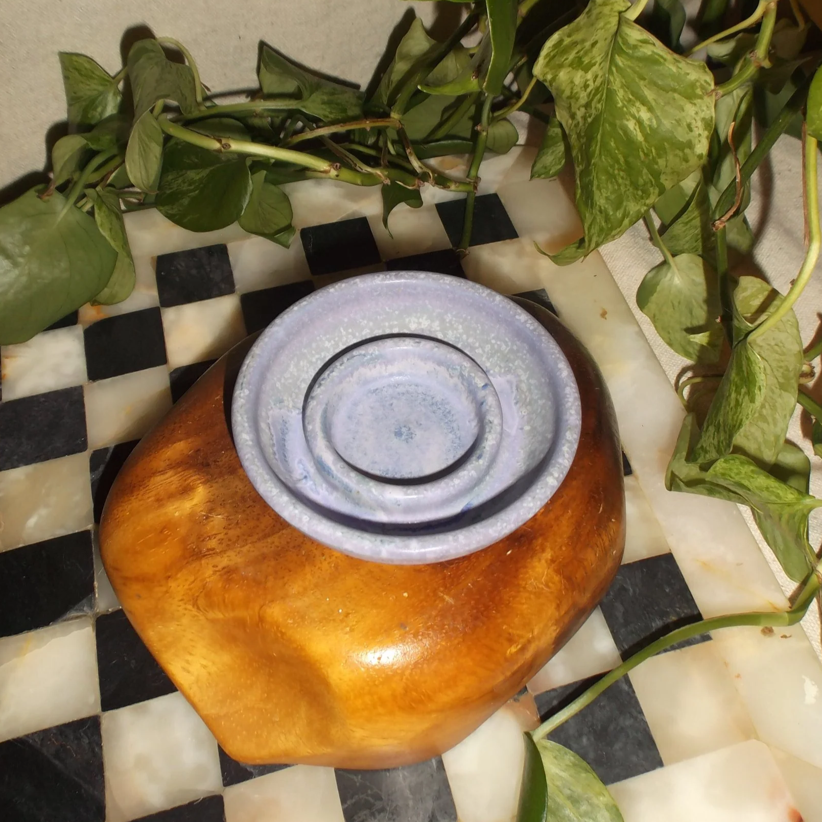 periwinkle double ring dish