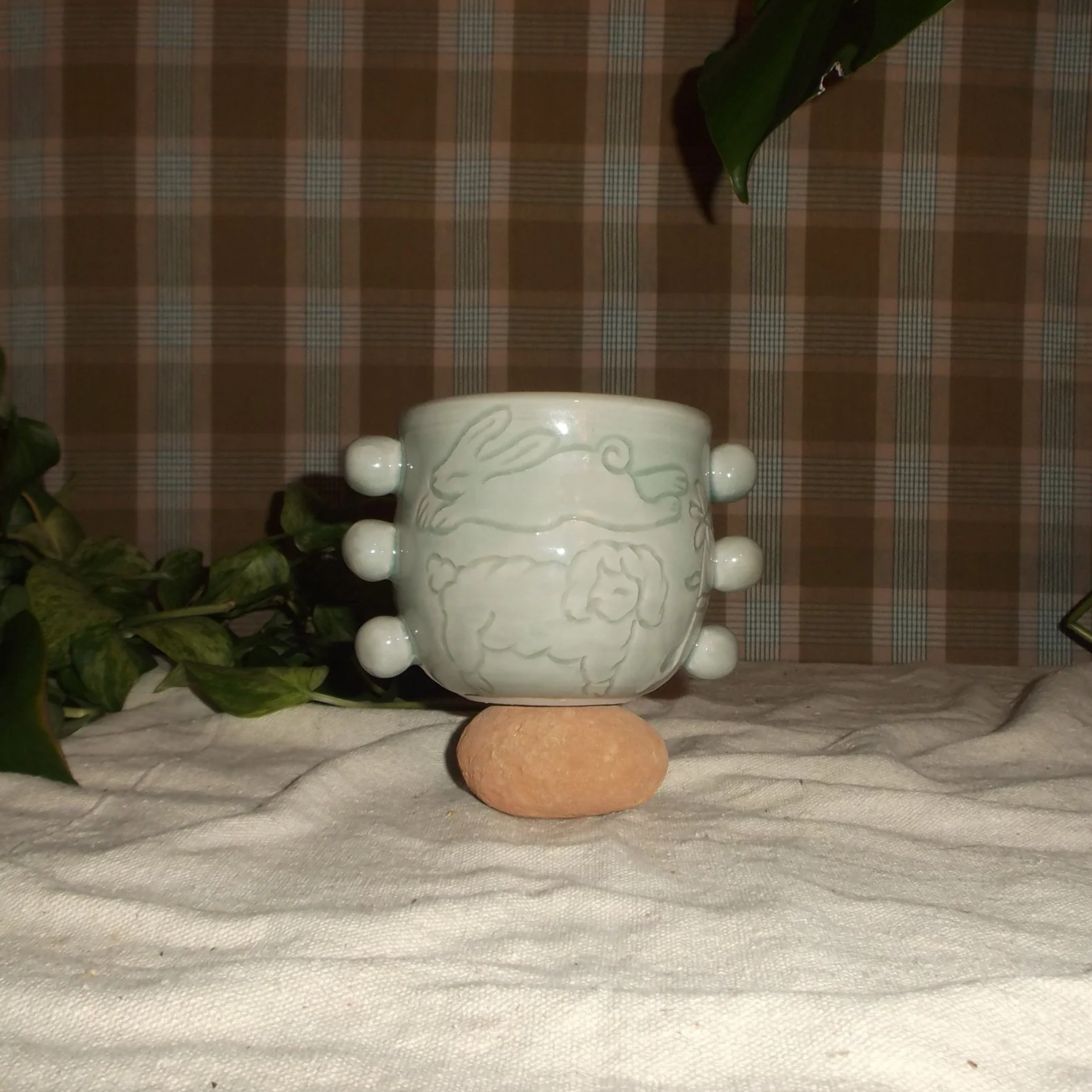 freshwater sgraffito bubble cup