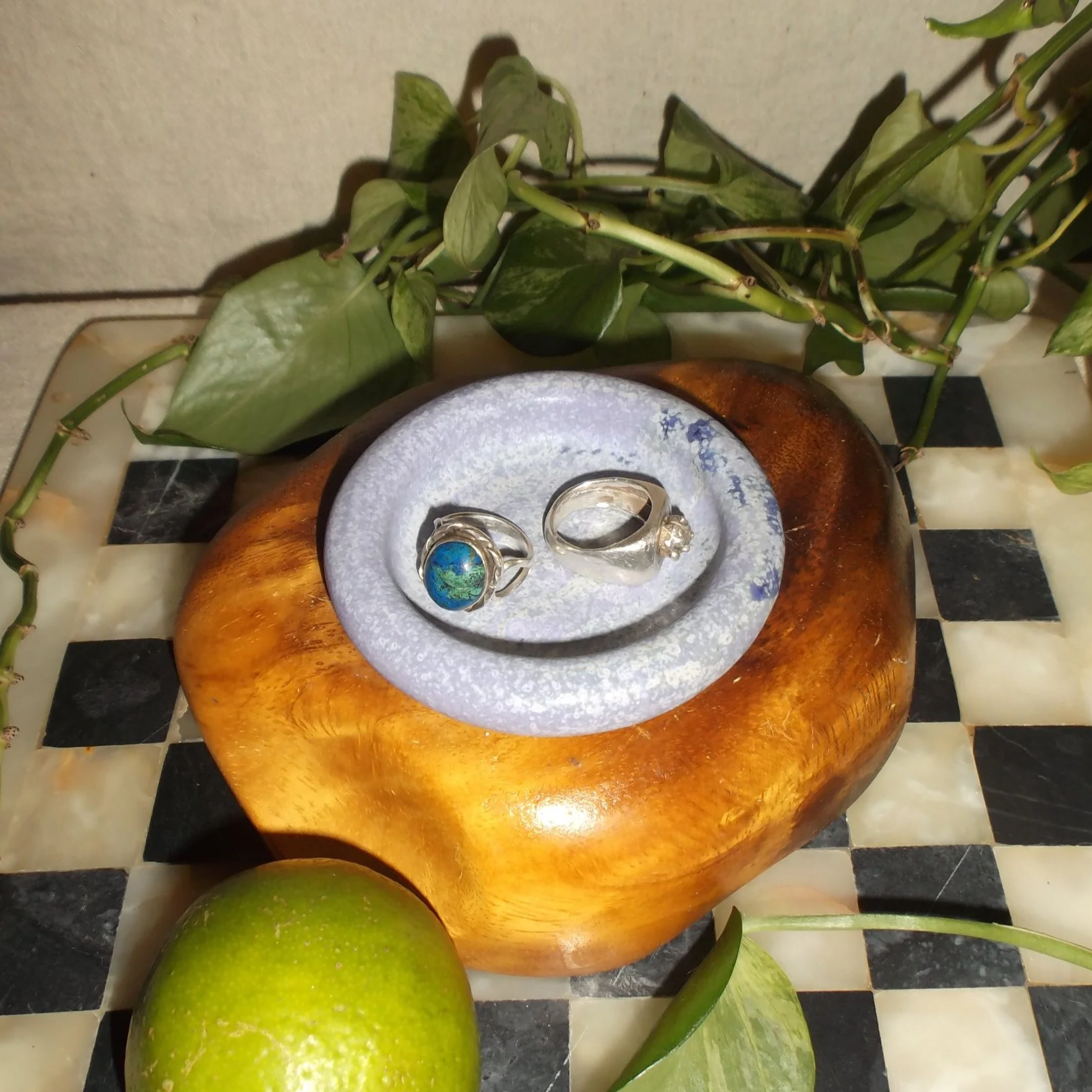 periwinkle speckle dish