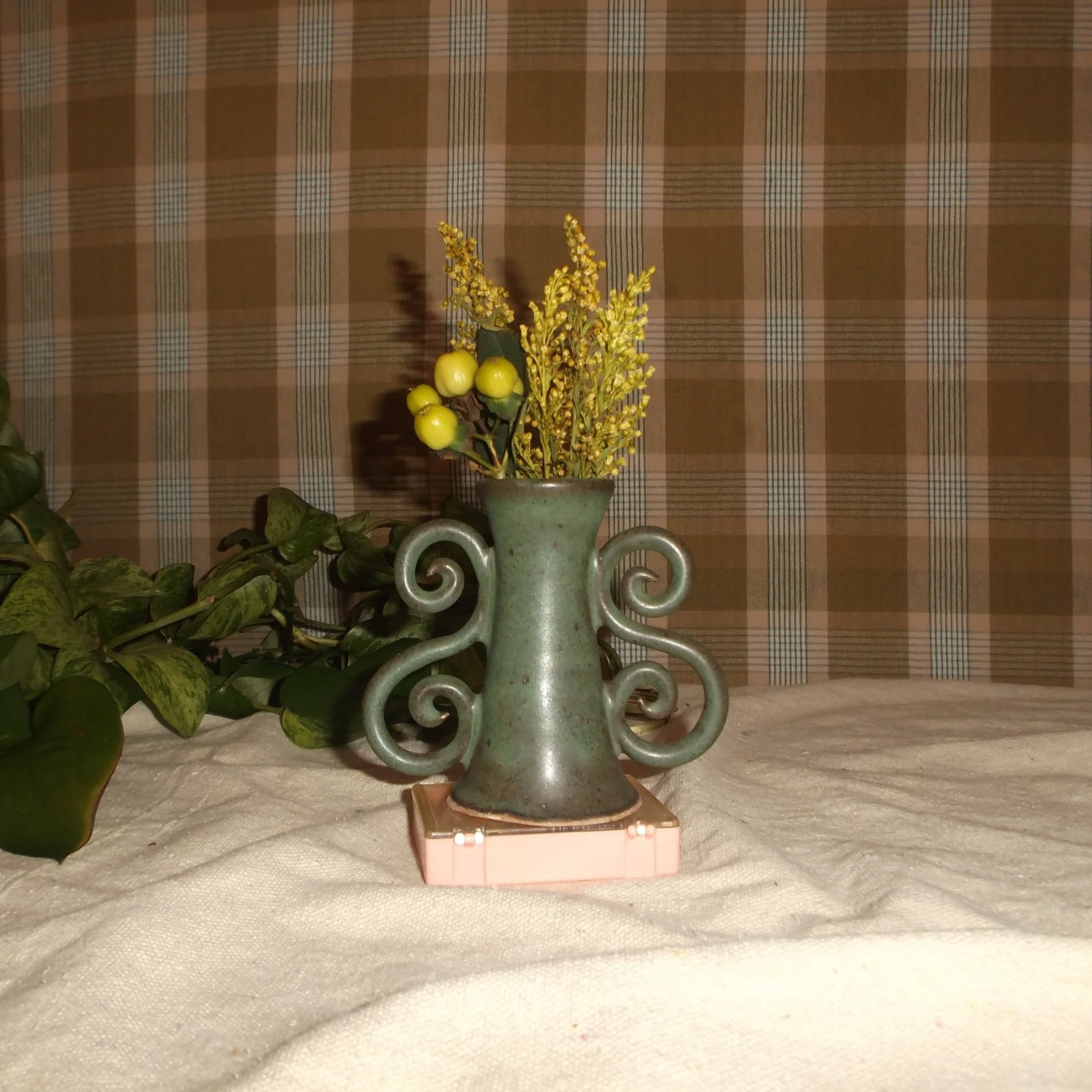 swirly green candlestick