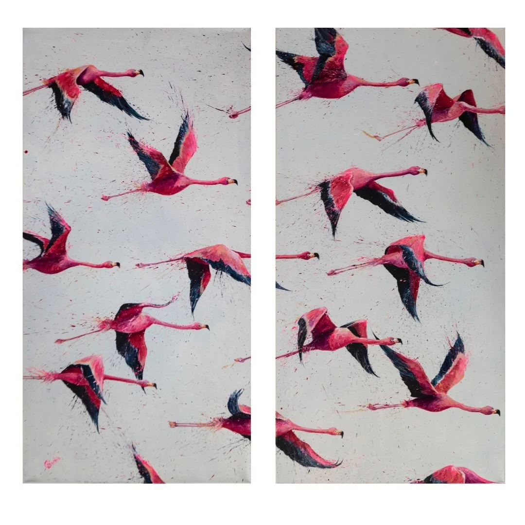 Flamingo Diptych