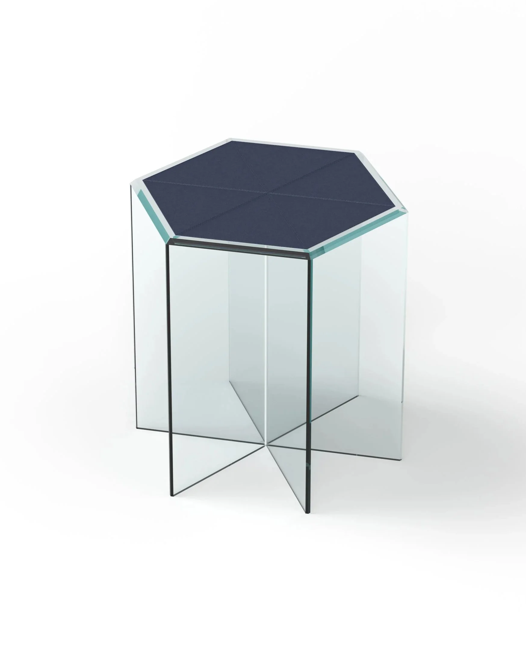 Frank 3 - Side table with leather insert