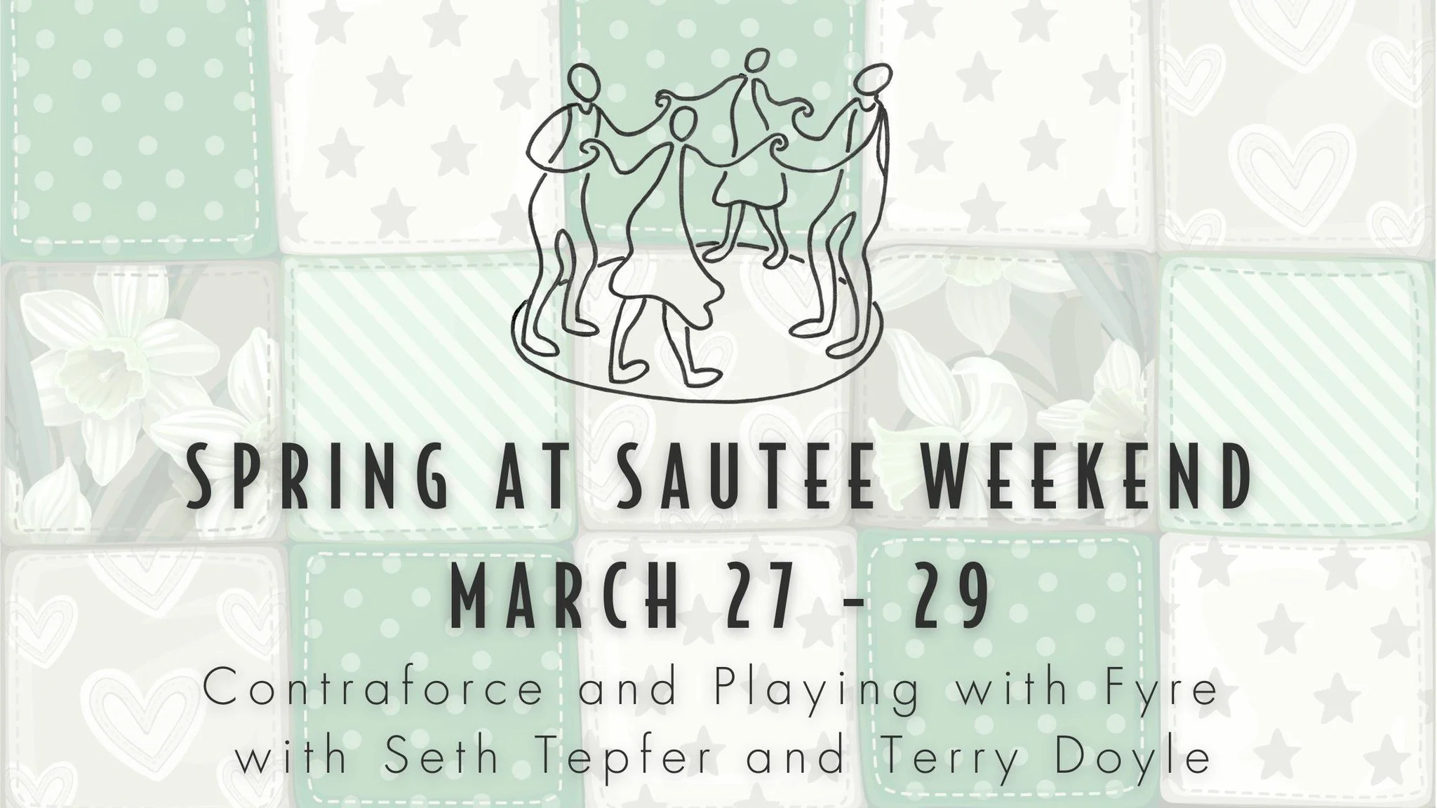 Spring at Sautee is HERE! 

Bring your dancing shoes, and we'll see you tonight!

Three joyful days of workshops, swing dancing, waltzing, contra dancing, and more. Contraforce and Playing With Fyre bring the tunes and Seth Tepher &amp; Terry Doyle c