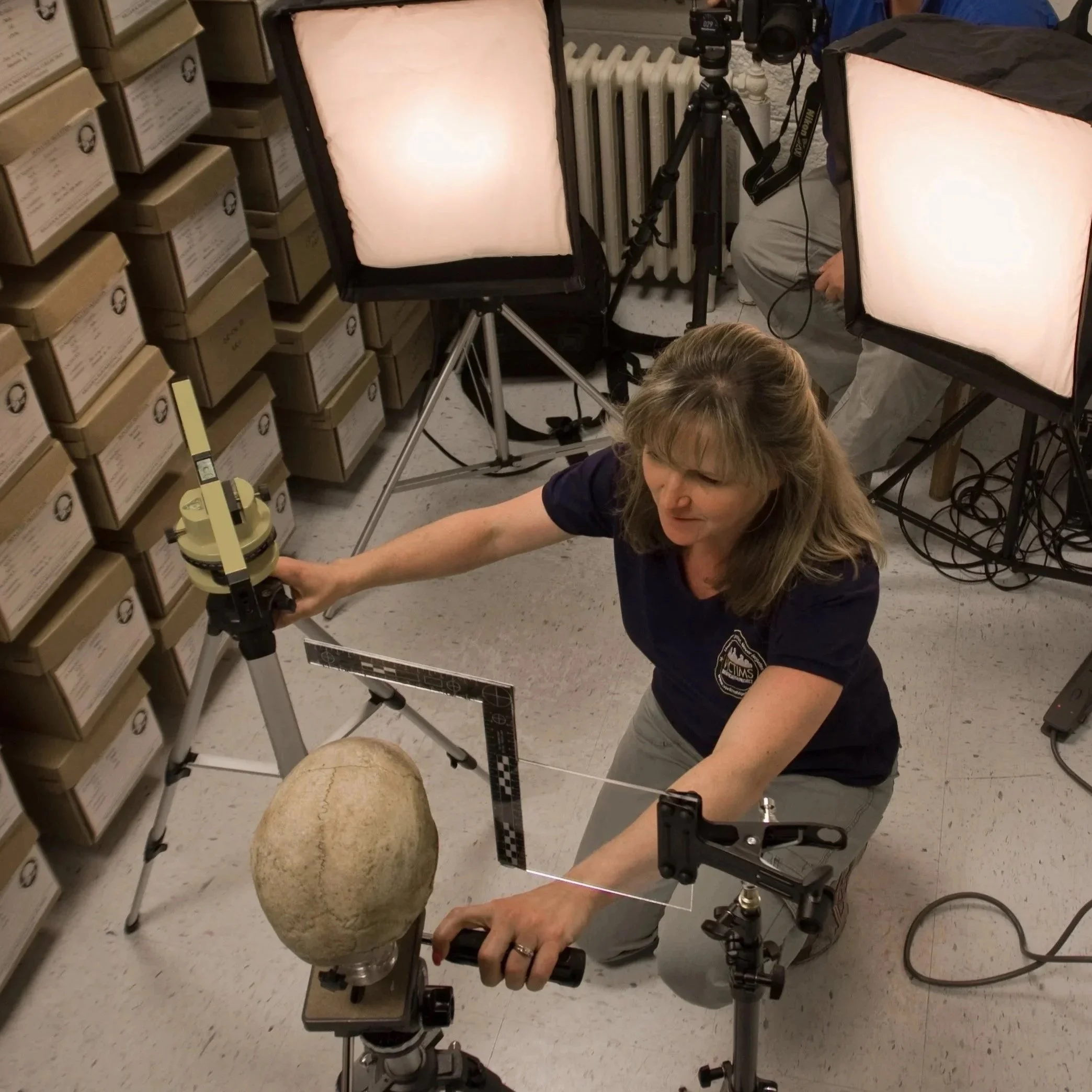 The space we had to work in was barely 5 feet wide. And in the boxes on the left....? Full skeletons.