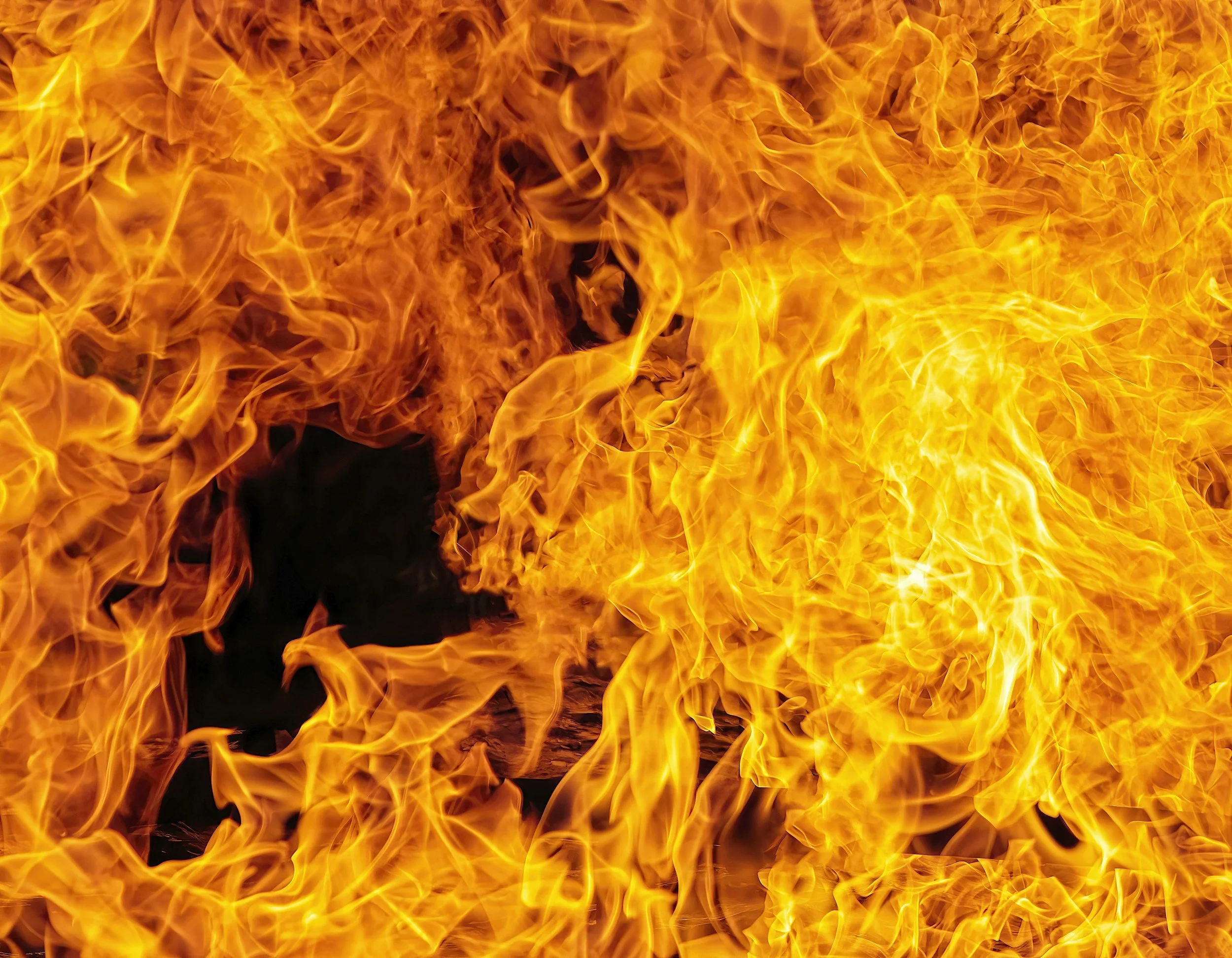 A fire burns hot and crimson for the mob's digital inquisition.