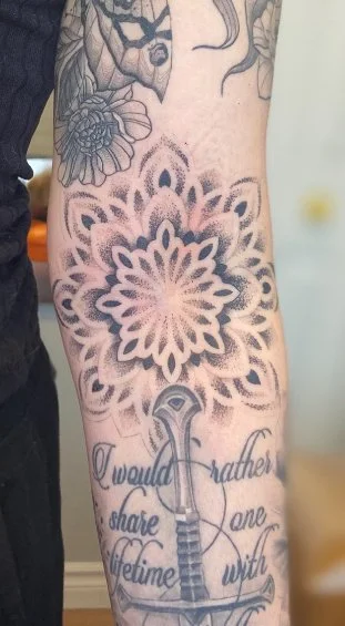 dotwork mandala tattoo