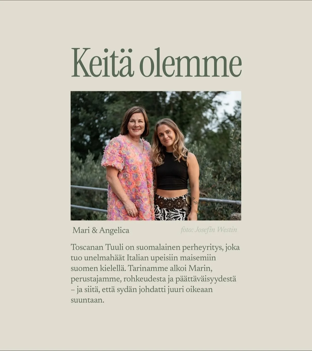 Toscanan Tuuli on paljon enemm&auml;n kuin yritys &ndash; se on intohimon, rakkauden ja sinnikkyyden tarina, joka el&auml;&auml; jokaisessa h&auml;&auml;juhlassa, jonka toteutamme yhdess&auml; teid&auml;n kanssanne. 🤍💍