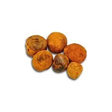 Six pieces of falafel on a white background