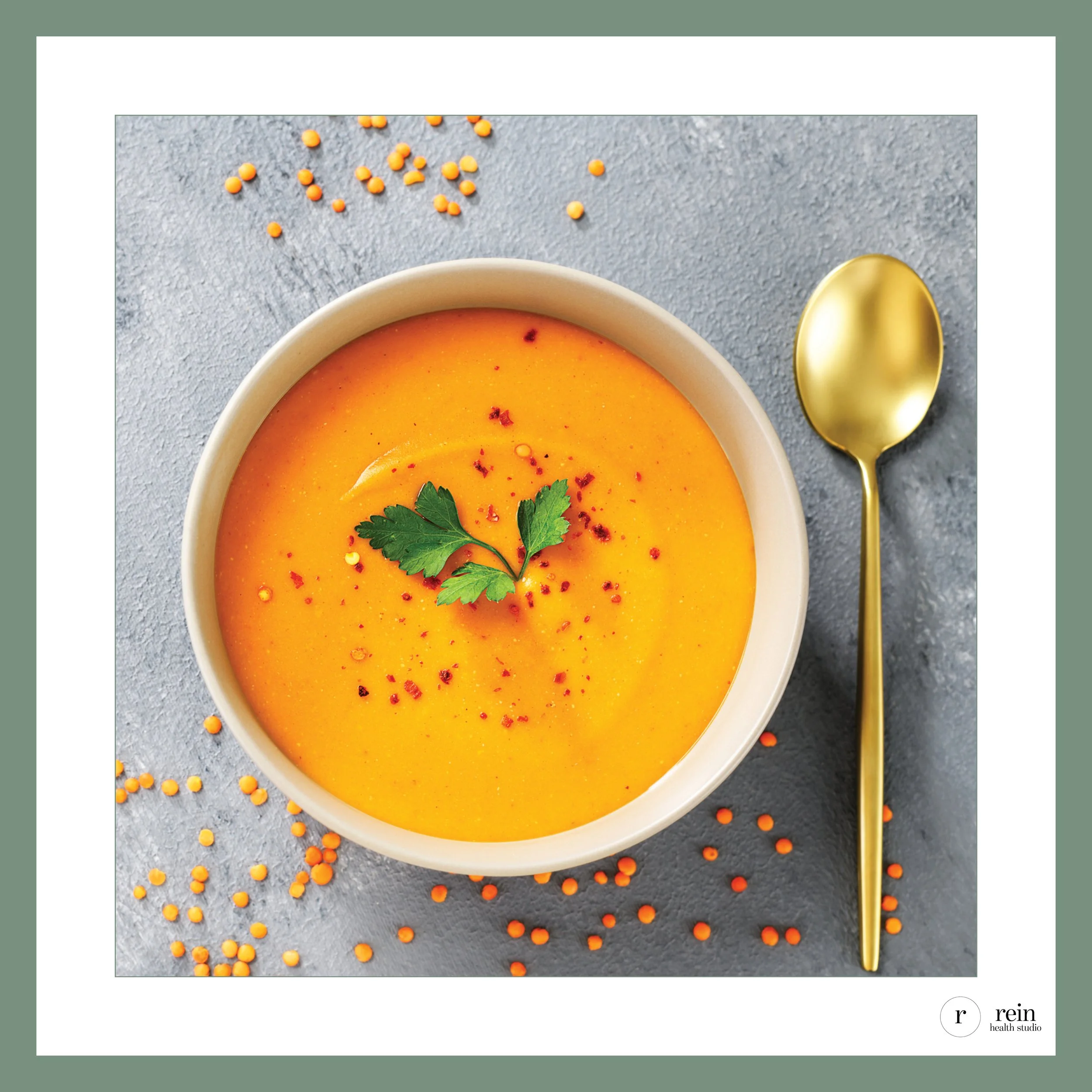 Golden Lentil + Carrot Soup w/ Cumin + Coconut Milk