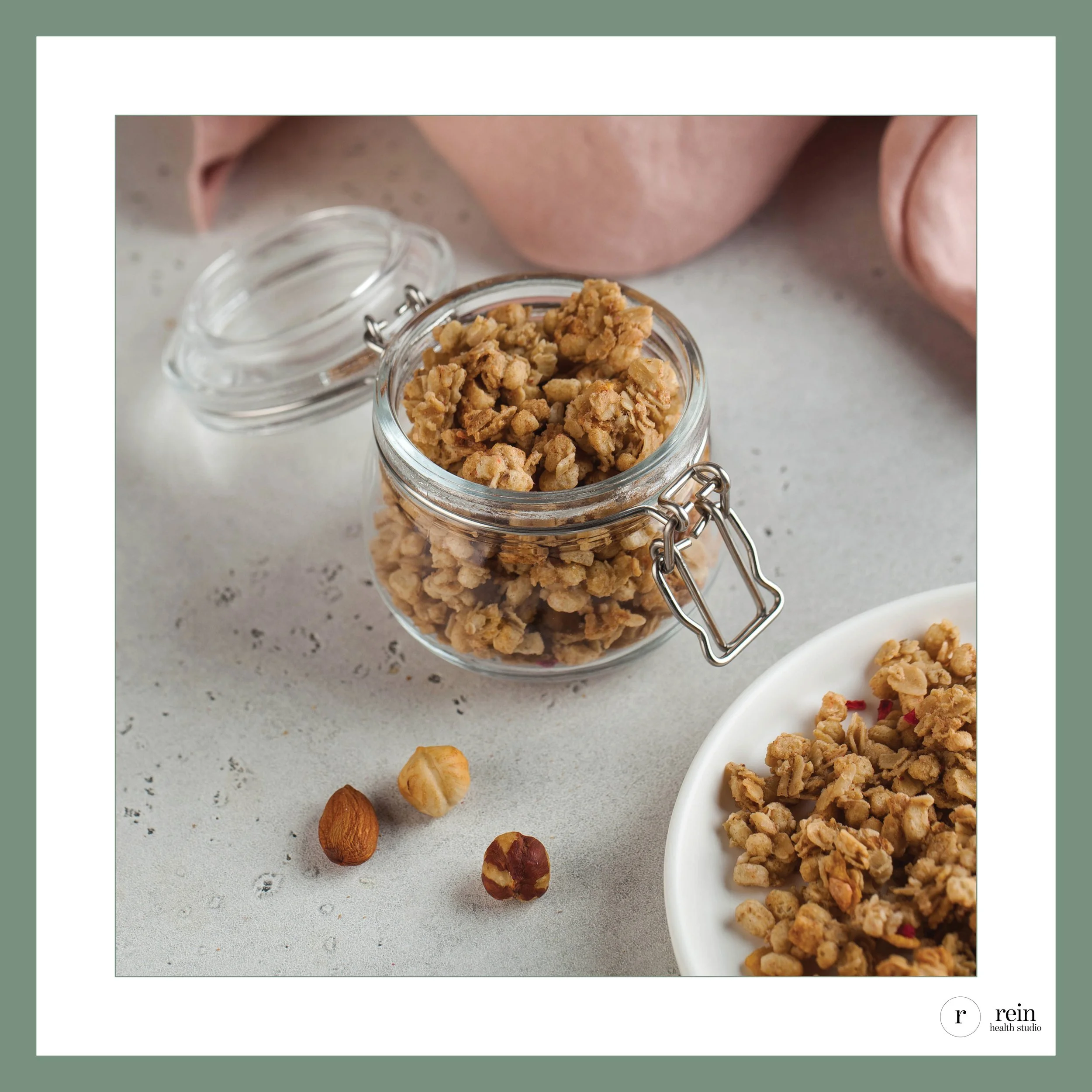 Rosemary Maple Granola Clusters w/ Toasted Hazelnuts