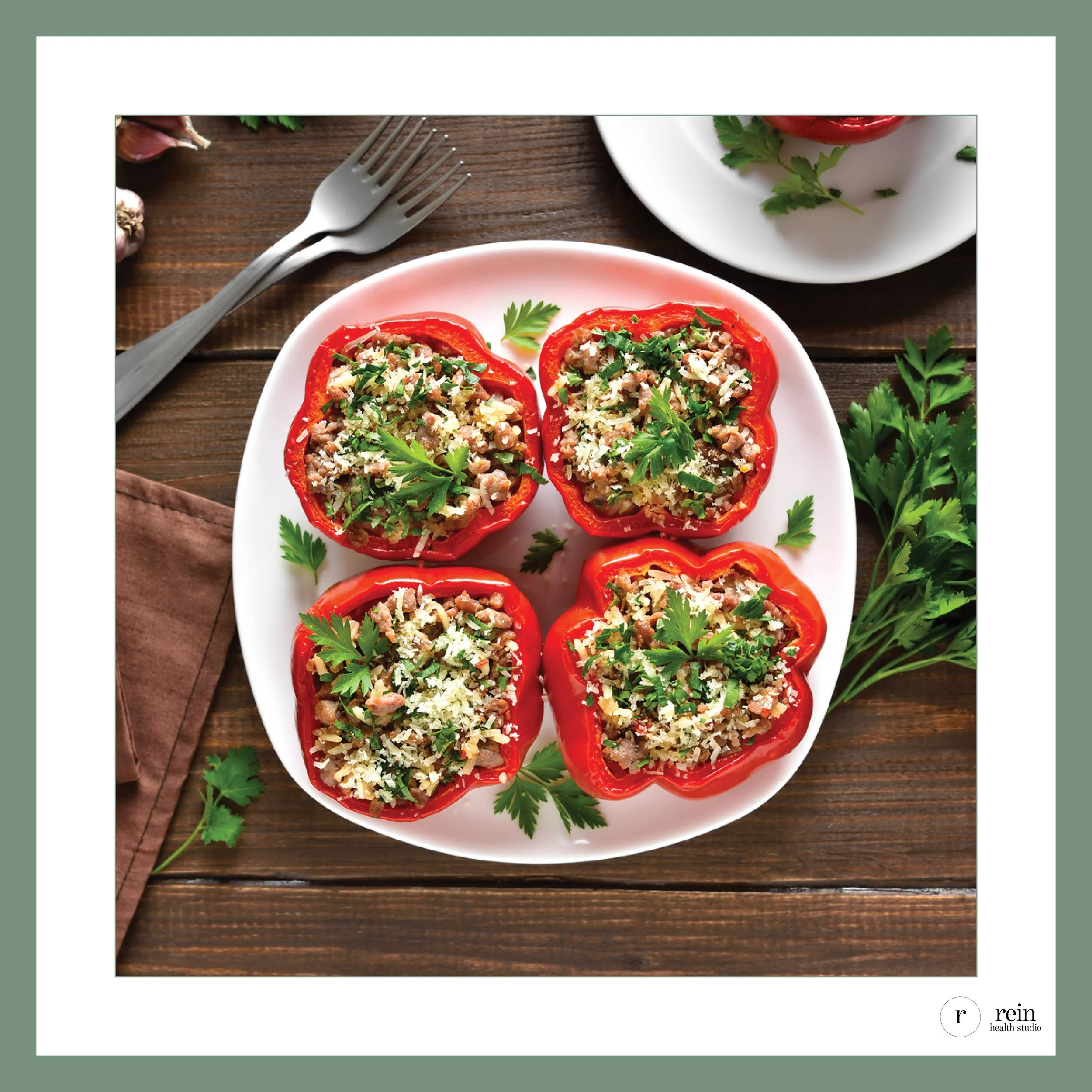 Turkey + Herb Stuffed Bell Peppers