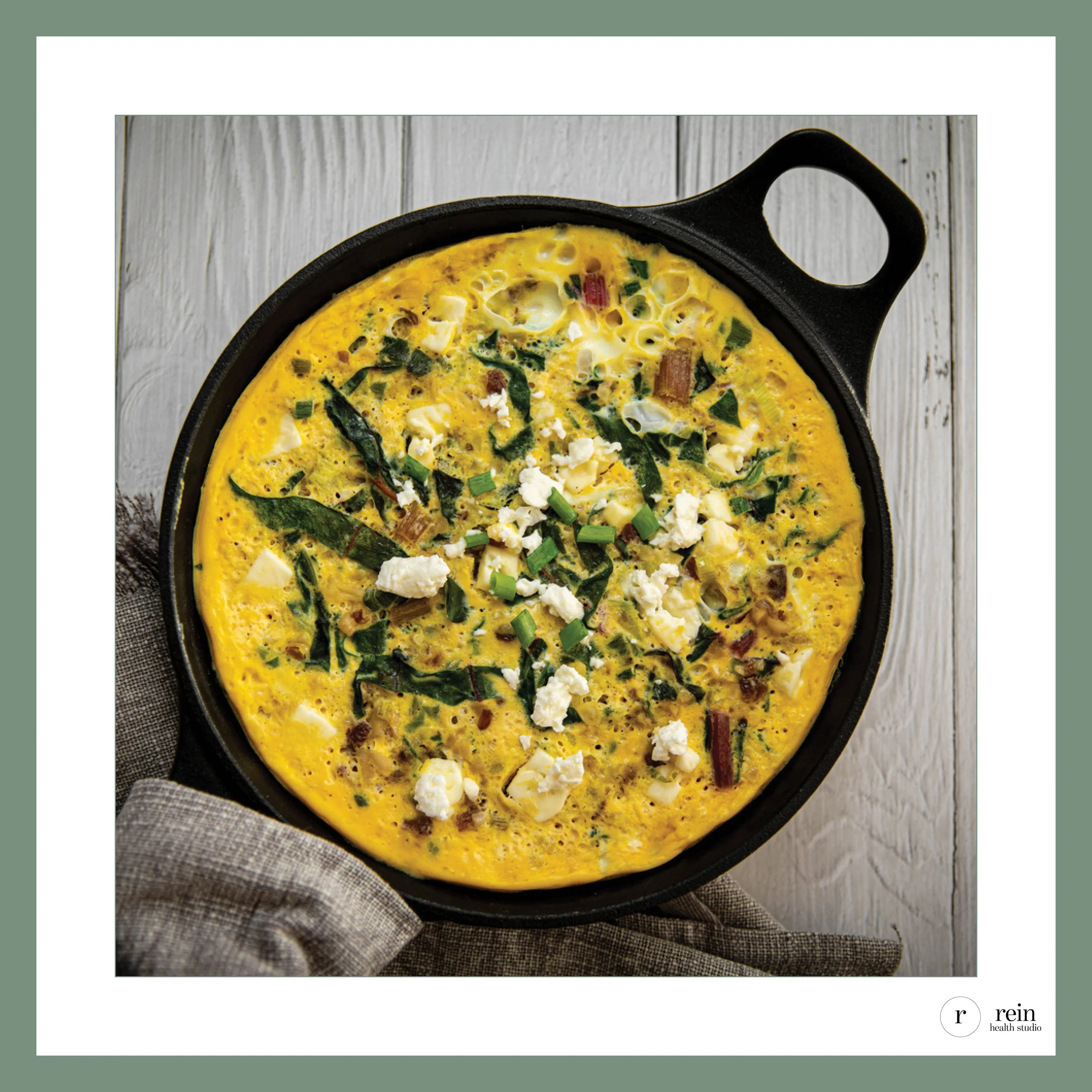 Winter Veggie Frittata w/ Goat Cheese + Herbs