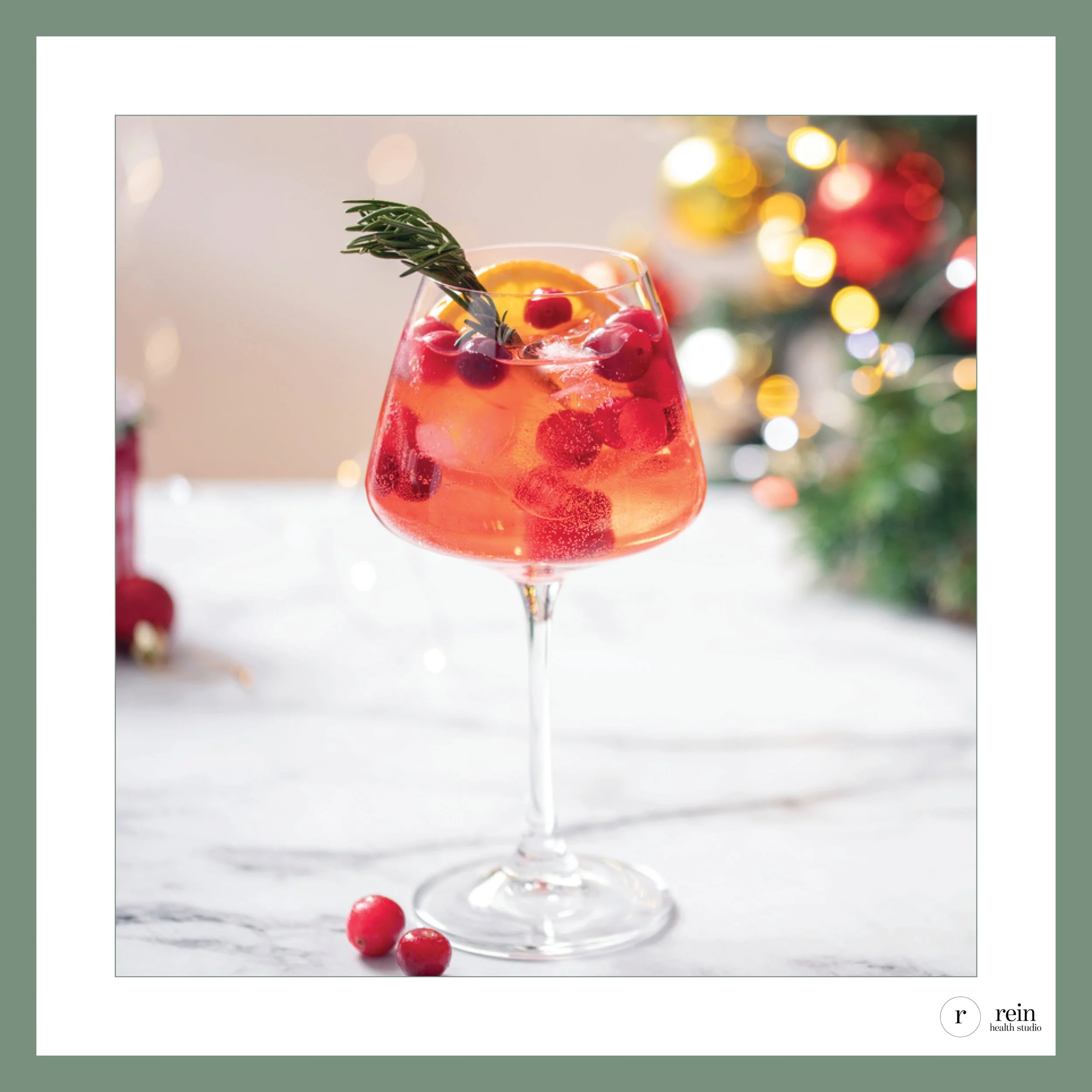 Cranberry Citrus Sparkler w/ Rosemary + Ginger
