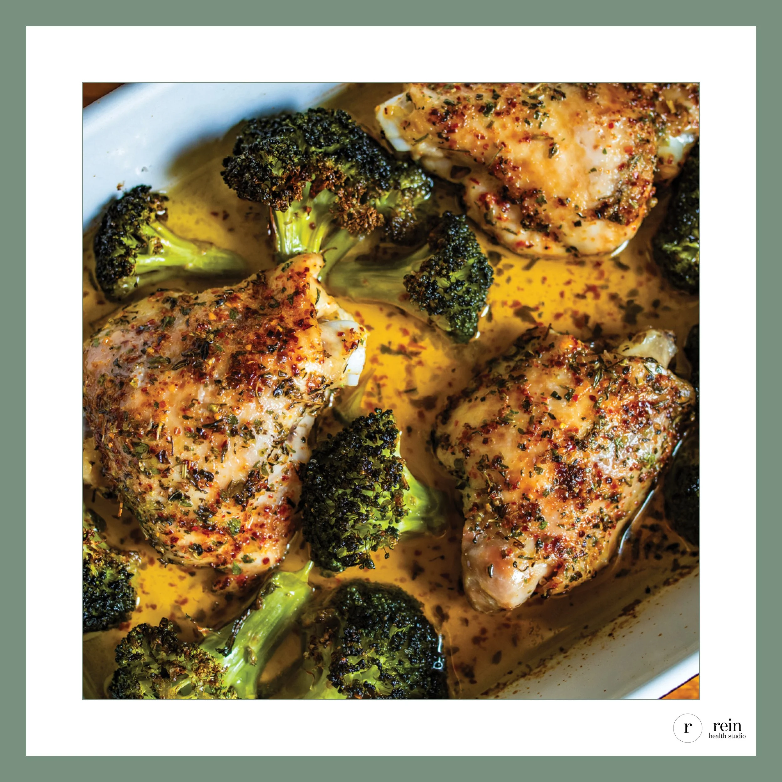 Roasted Chicken Thighs + Broccoli w/ Quinoa