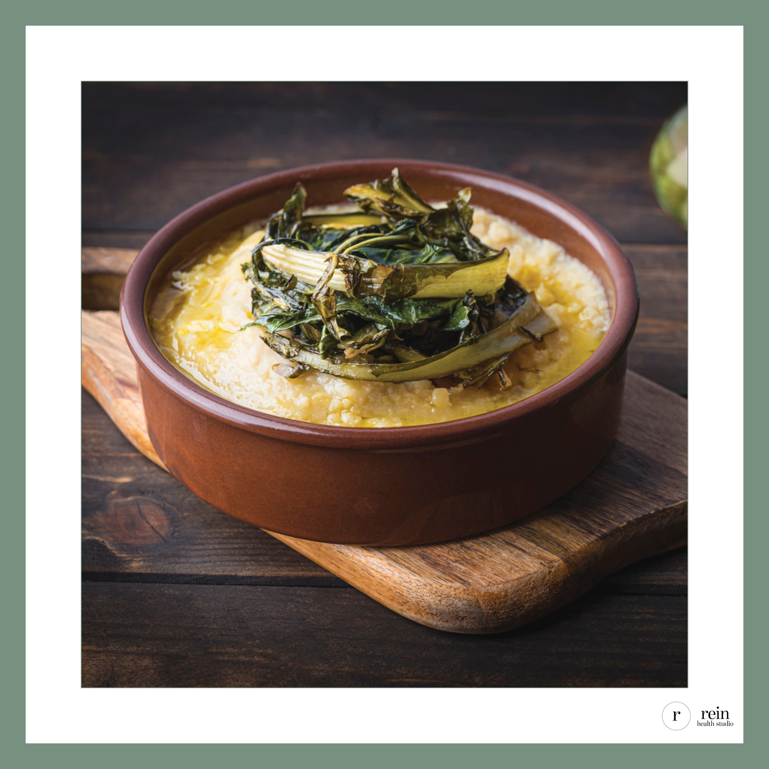 Soft Polenta w/ Stewed Greens + Olive Oil