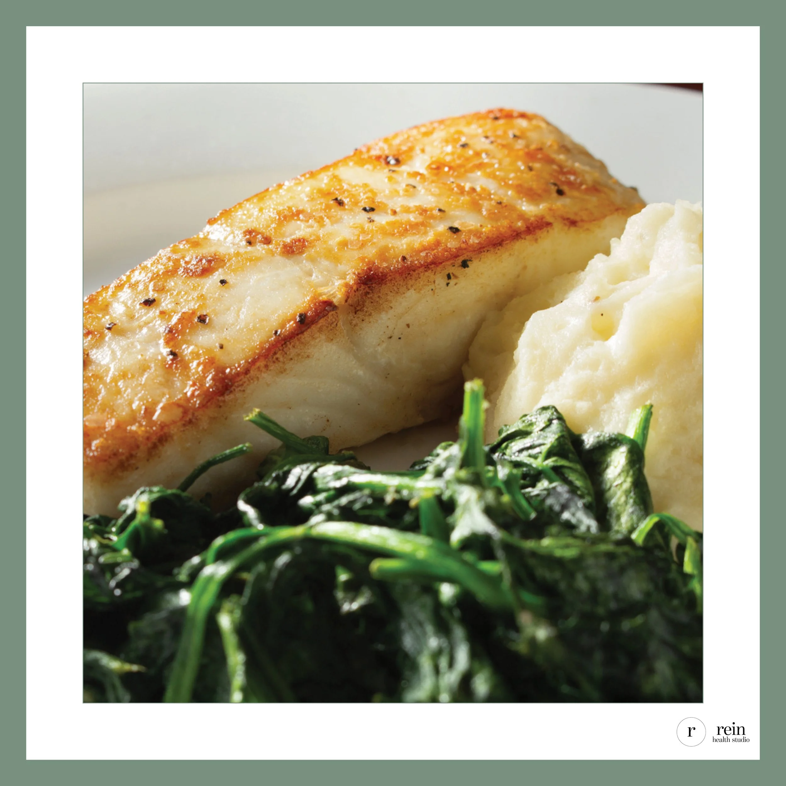 Seared Halibut w/ Lemoned Greens