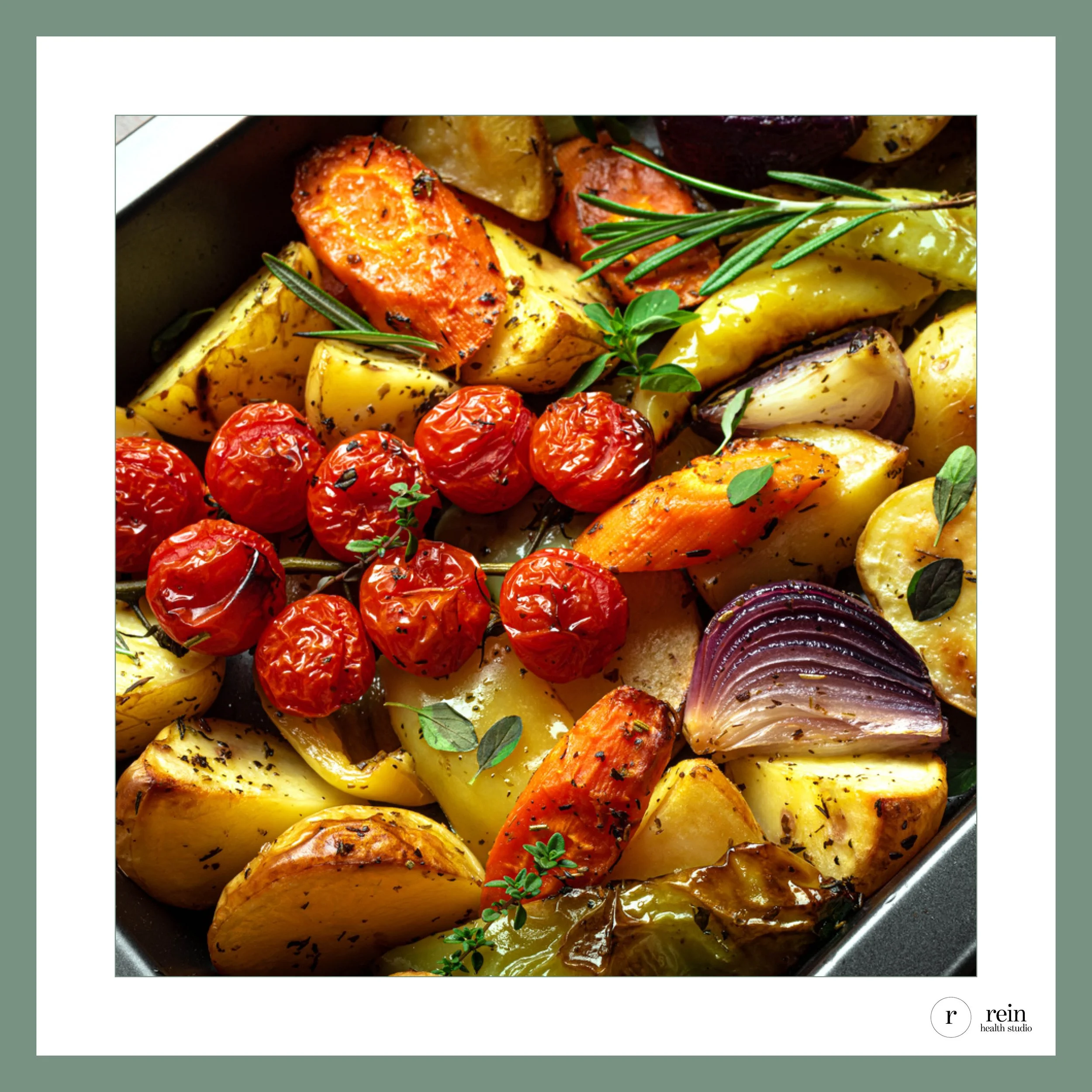 Herb-Roasted Vegetables w/ Cherry Tomatoes + Root Vegetables