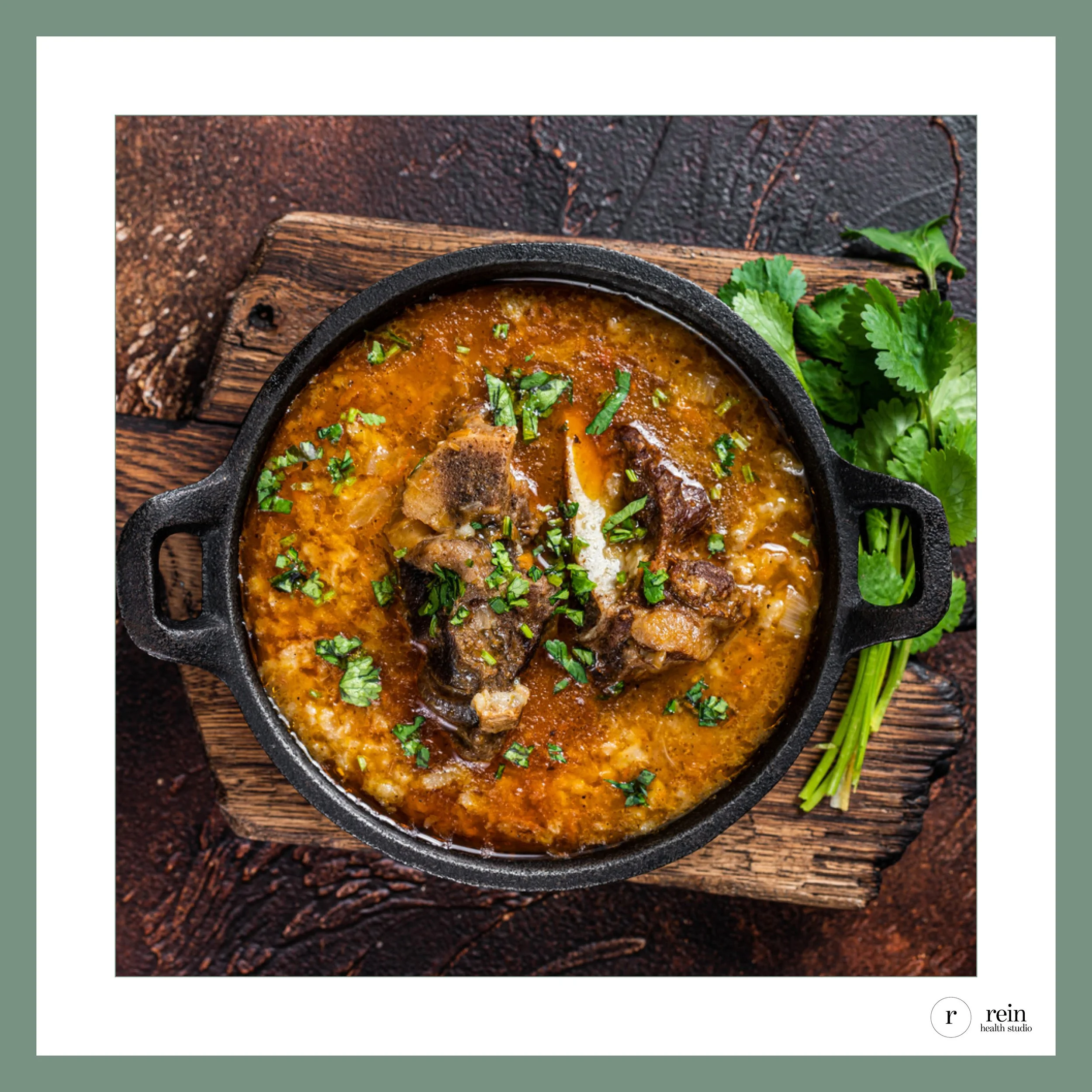 Slow-Cooked Lamb + Lentil Stew w/ Cumin, Turmeric + Fresh Cilantro