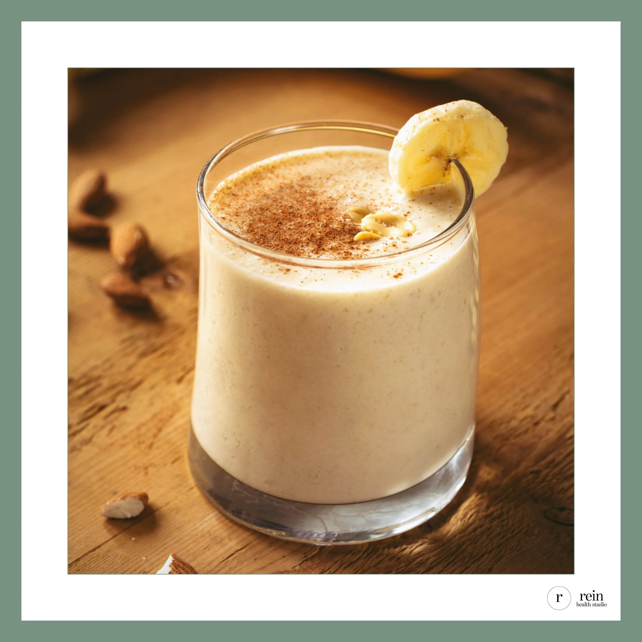 Ashwagandha + Banana Smoothie w/ Almond Butter, Cinnamon + Oat Milk