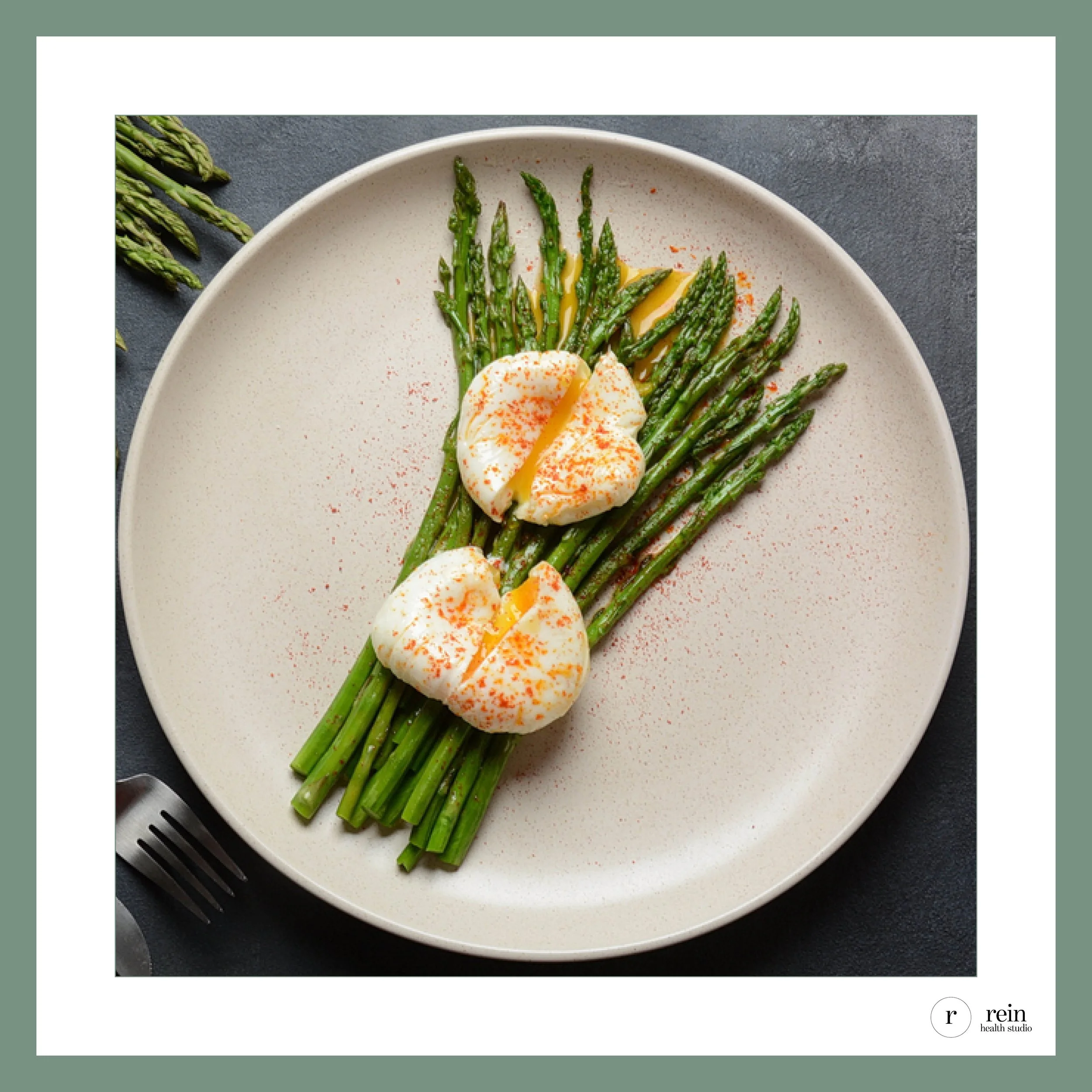 Steamed Asparagus + Poached Eggs w/ Lemon Tahini