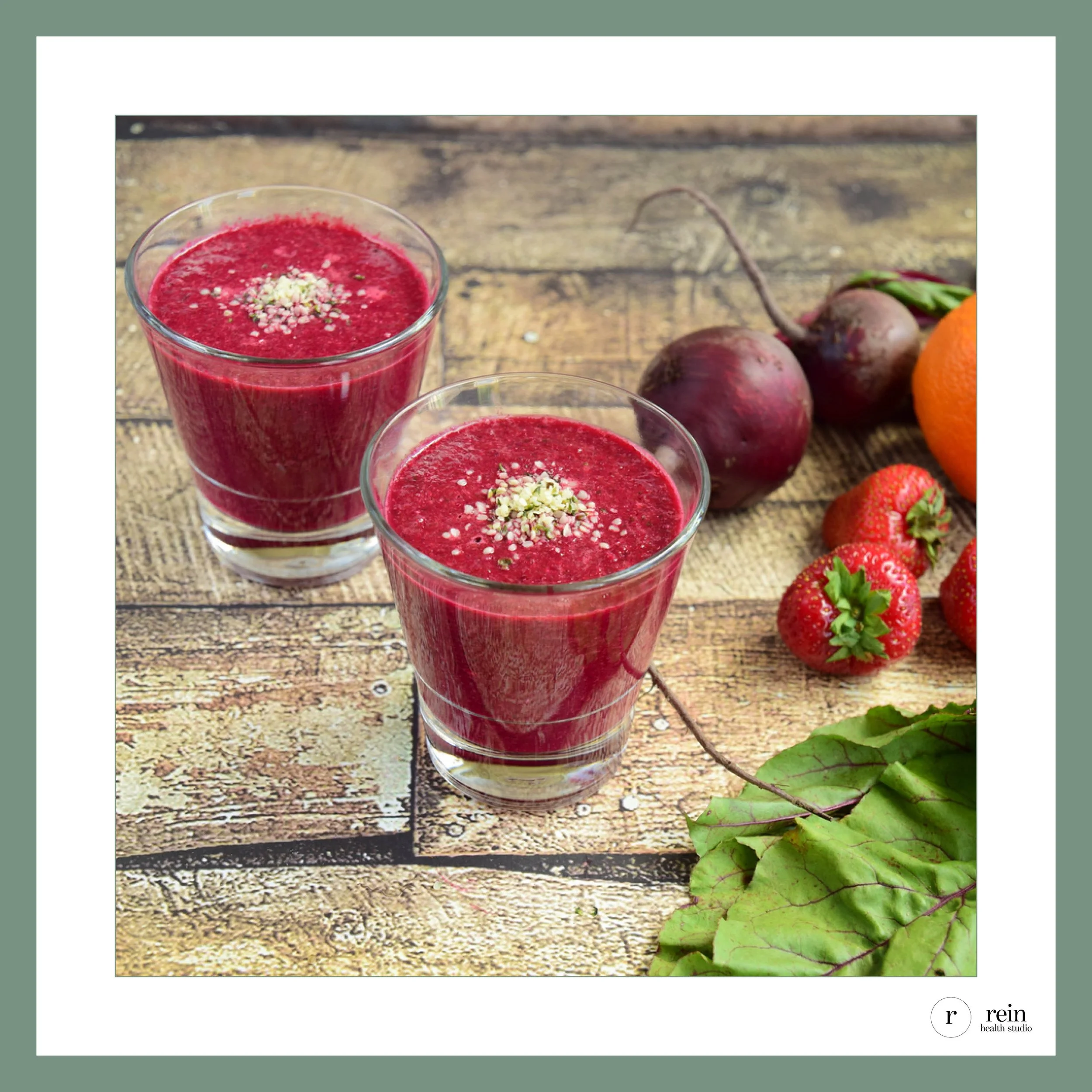 Strawberry, Beet + Orange Smoothie w/ Hemp Hearts