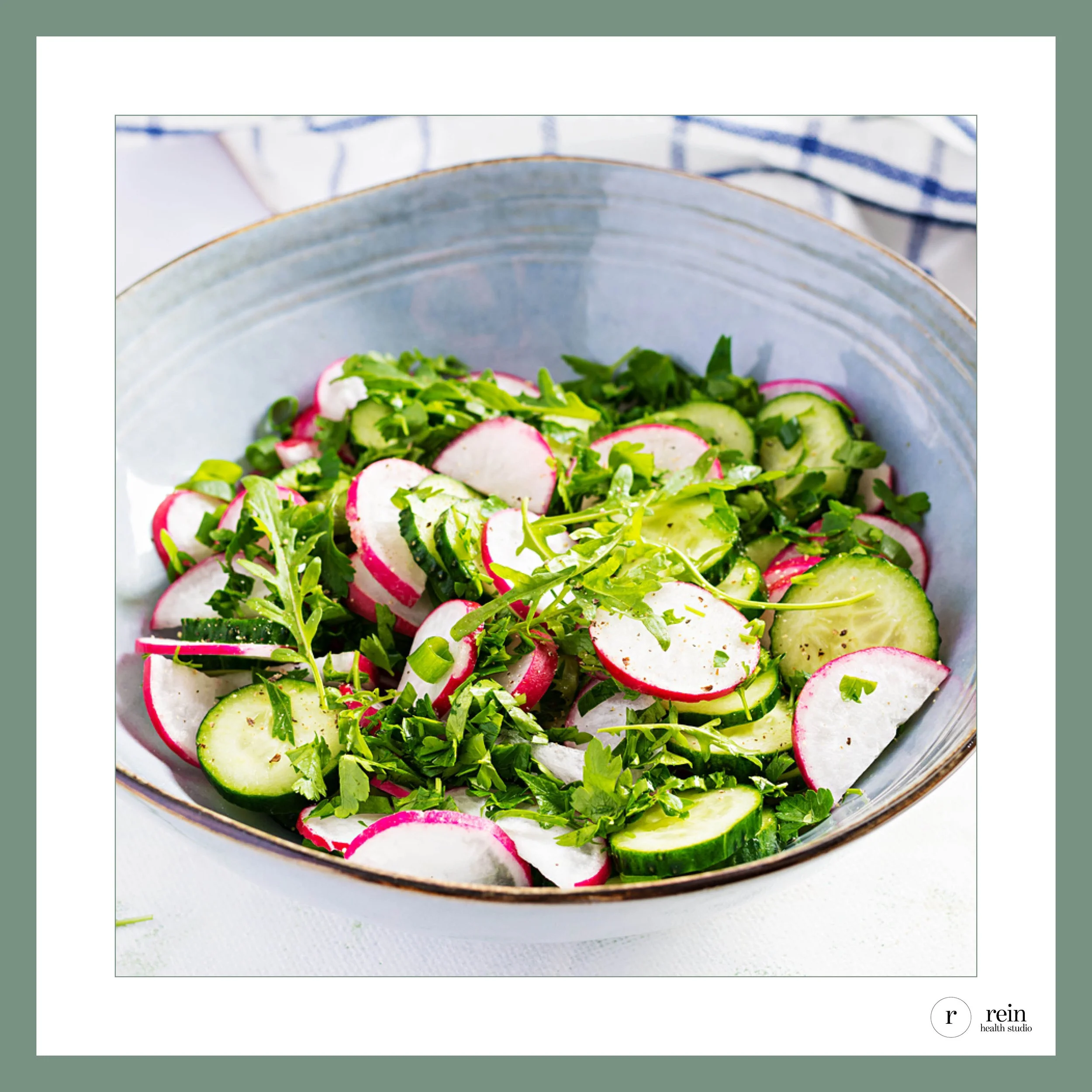 Shaved Radish + Cucumber Salad w/ Fresh Herbs + Light Vinaigrette